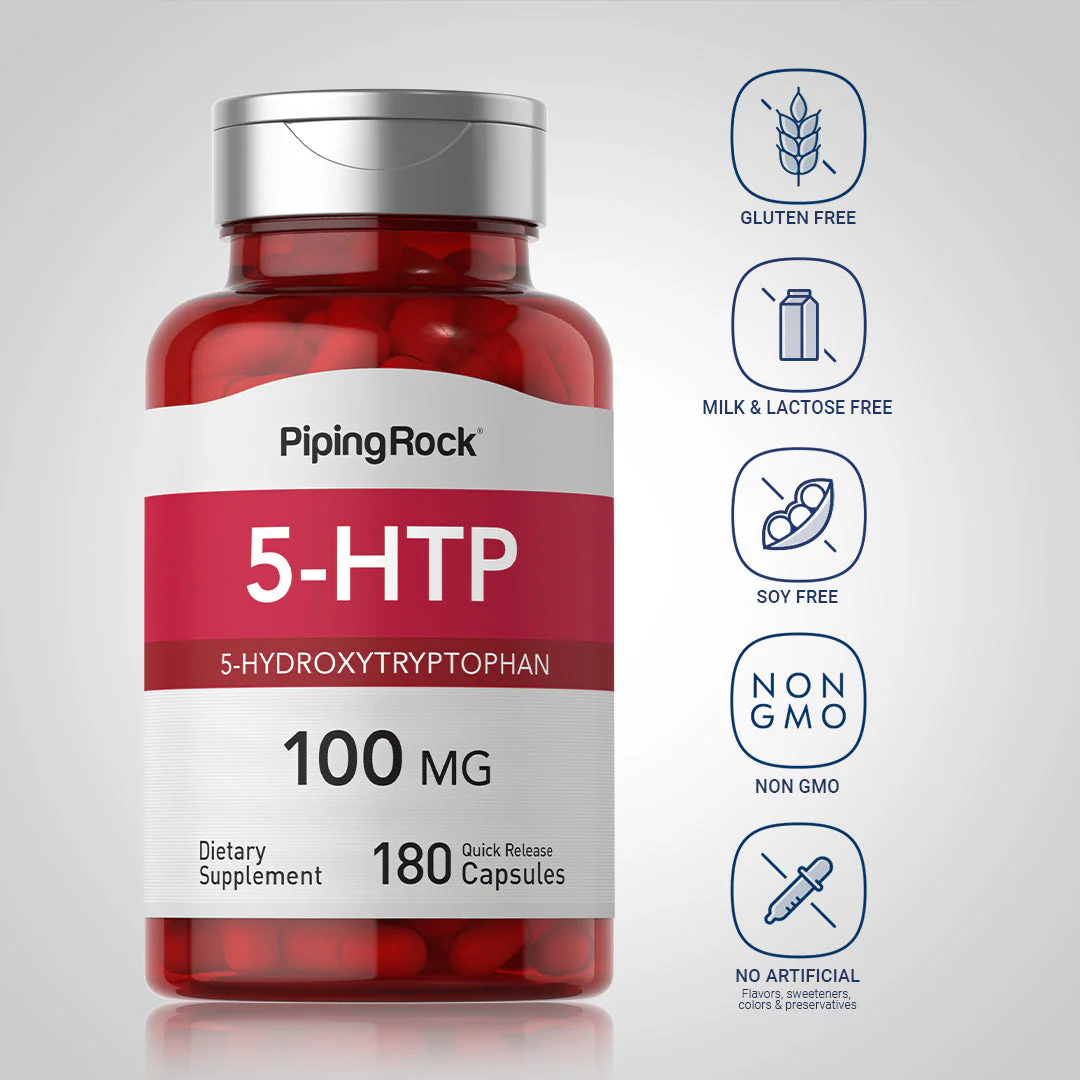 5-HTP, 100 mg, 180 Quick Release Capsules, 2  Bottles - Image 6