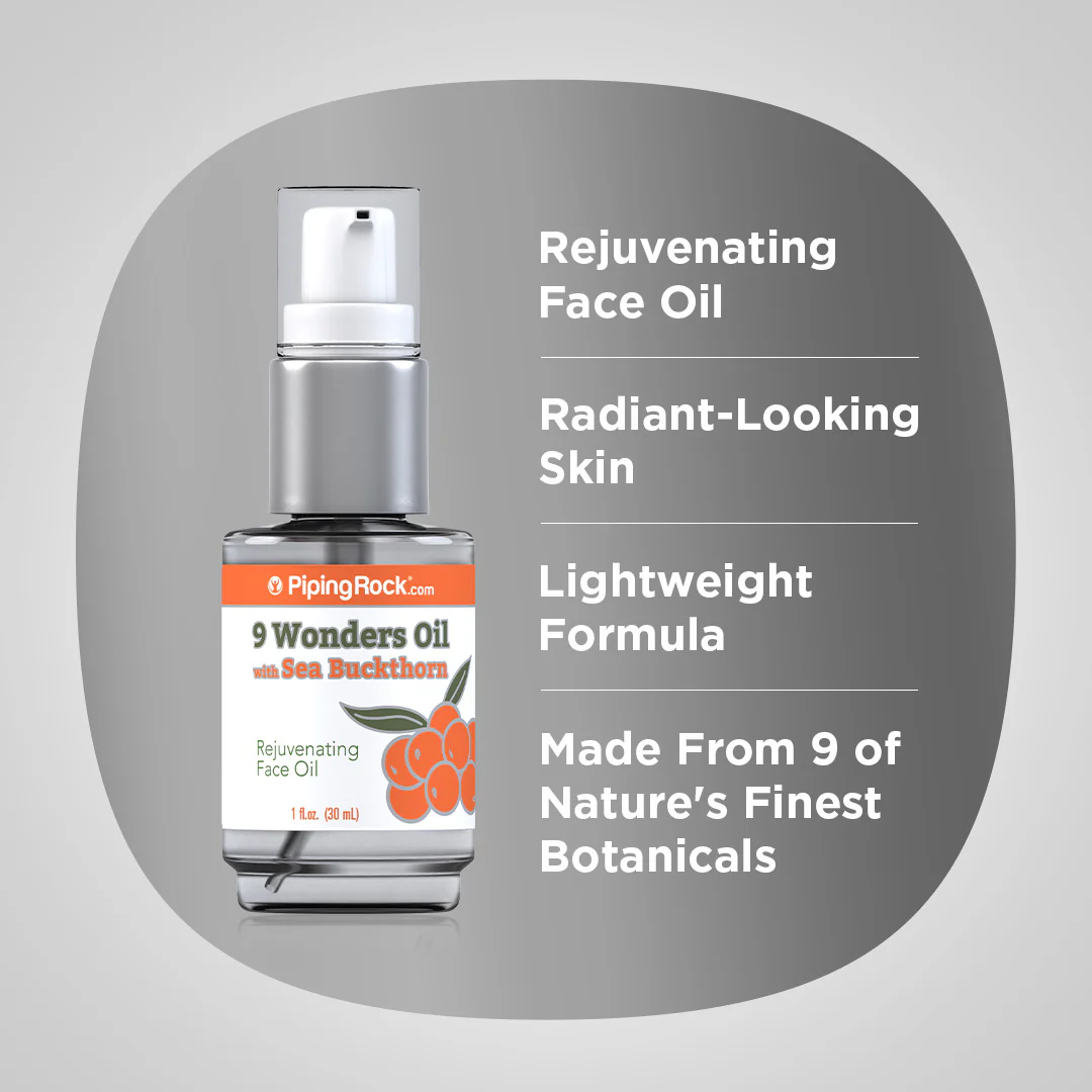 9 Wonders Oil with Sea Buckthorn, 1 fl oz (30 mL) Pump Bottle - Image 3