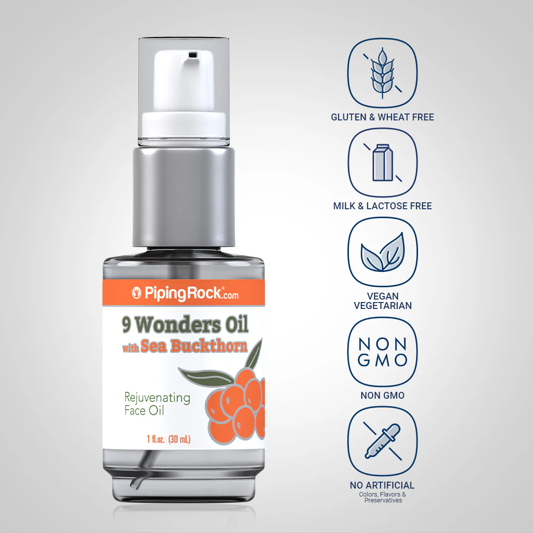 9 Wonders Oil with Sea Buckthorn, 1 fl oz (30 mL) Pump Bottle - Image 4