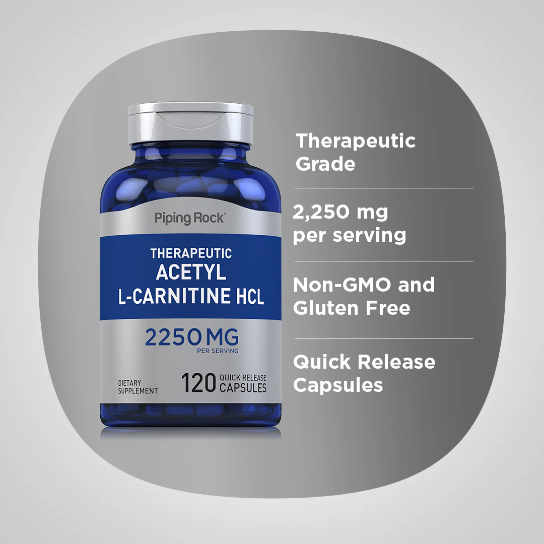 Acetyl L-Carnitine, 2250 mg (per serving), 120 Quick Release Capsules - Image 3