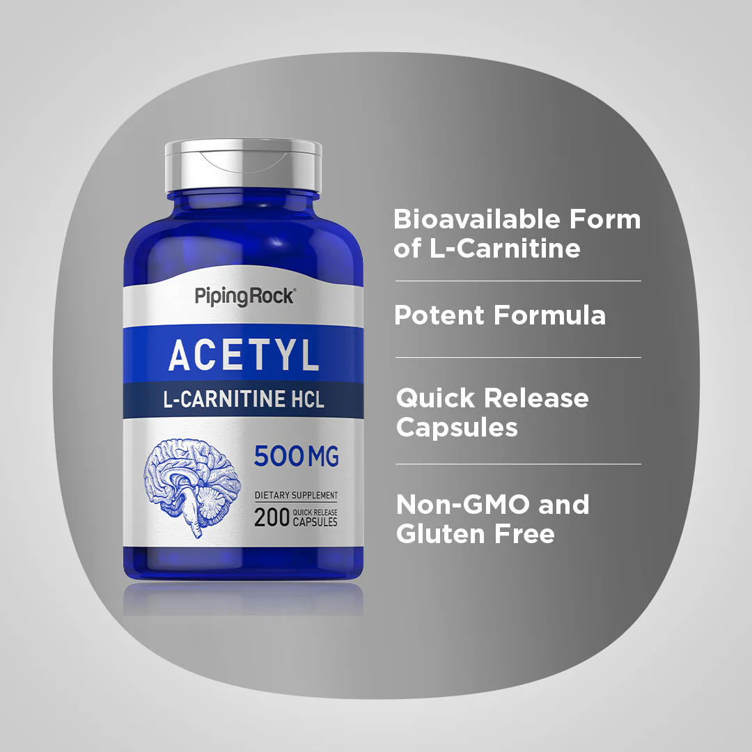 Acetyl L-Carnitine, 500 mg, 200 Quick Release Capsules, 2  Bottles - Image 4