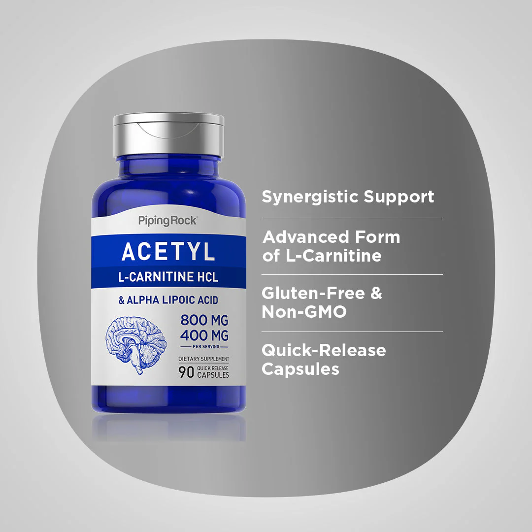 Acetyl L-Carnitine 800 mg & Alpha Lipoic Acid 400 mg, 90 Quick Release Capsules, 2  Bottles - Image 4