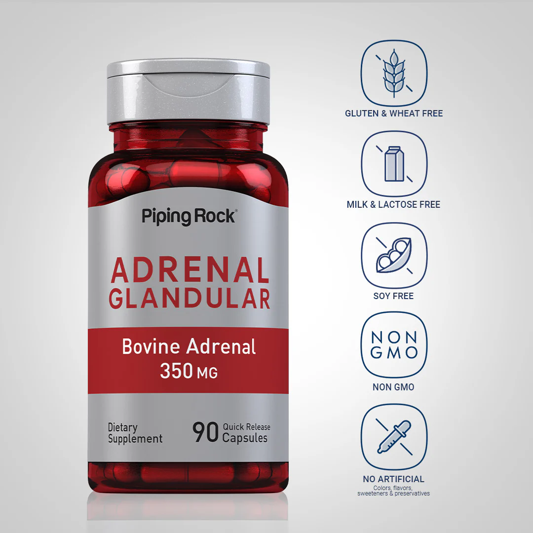 Adrenal Glandular (Bovine), 350 mg, 90 Quick Release Capsules - Image 5