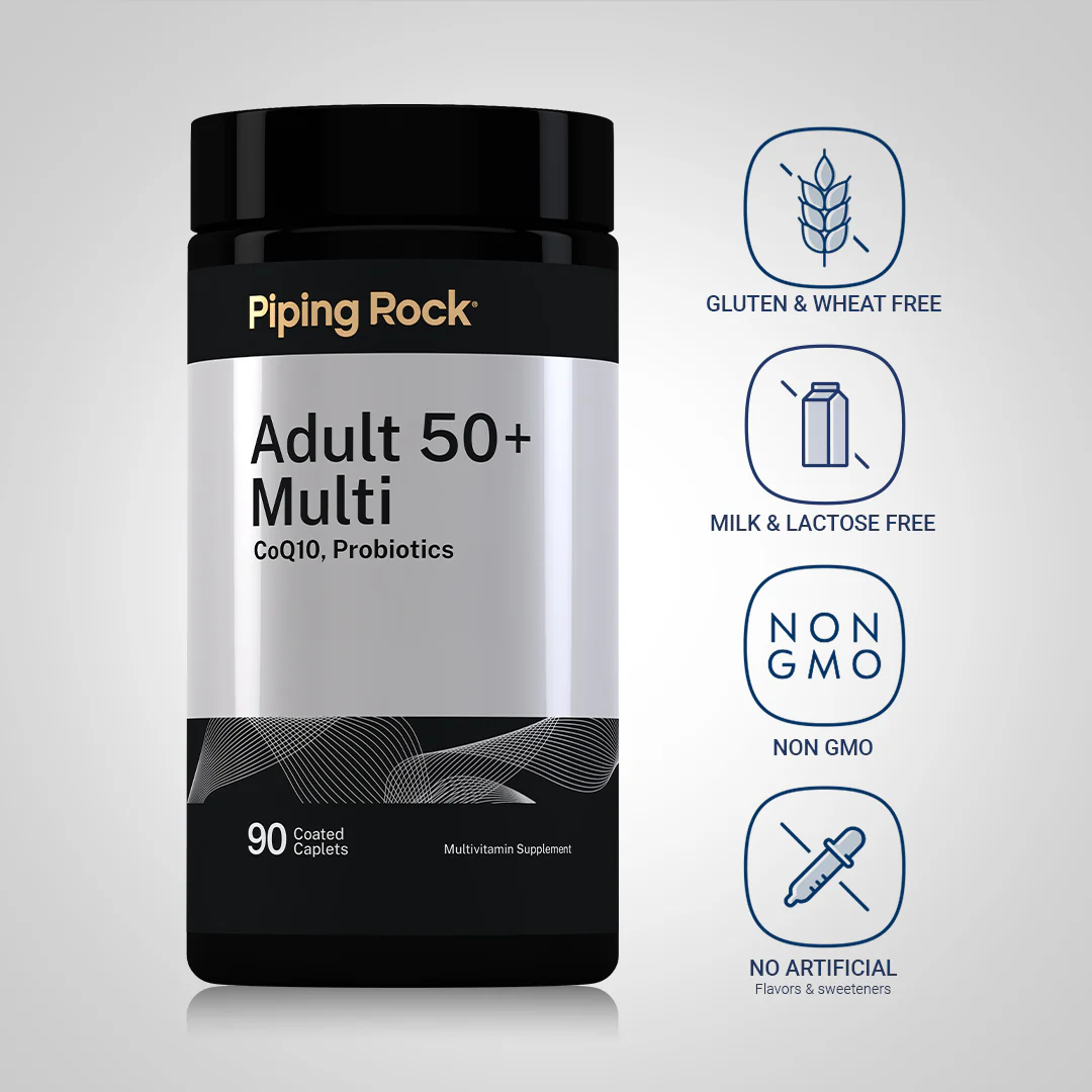 Adult 50+ Multivitamin, 90 Coated Caplets - Image 4