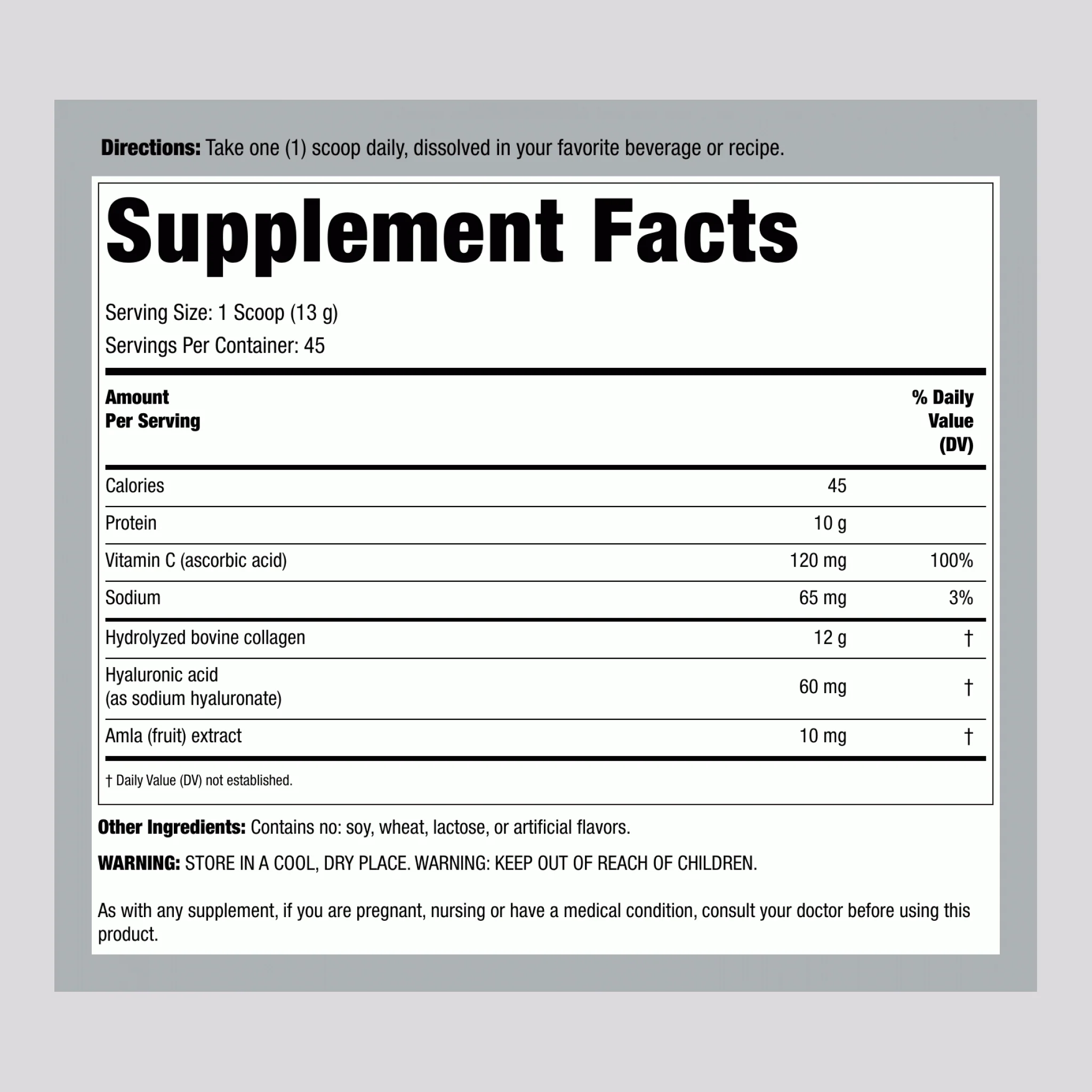 Advanced Collagen Peptides + Hyaluronic Acid + C, 20.6 oz (585 g) Powder - Image 2