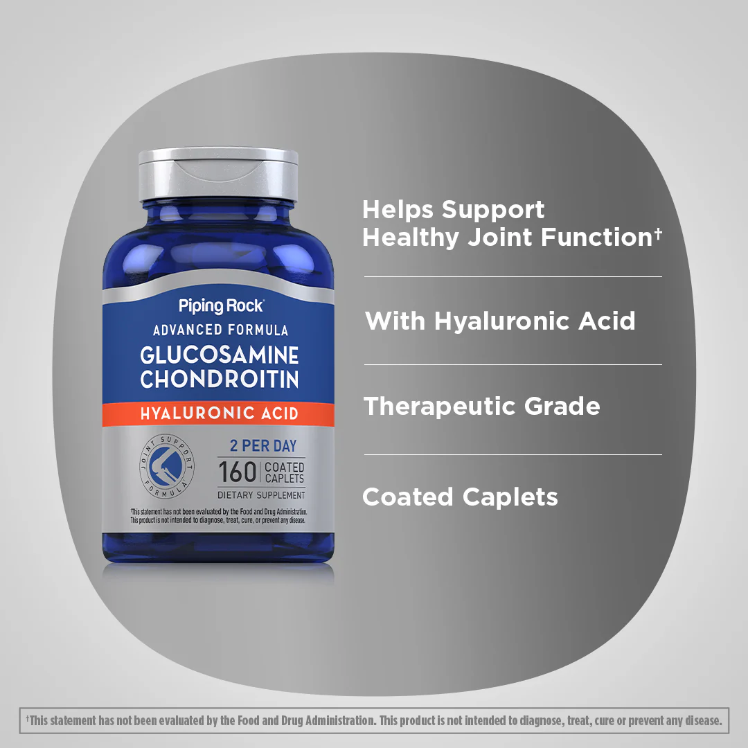 Advanced Glucosamine Chondroitin Hyaluronic Acid, 160 Coated Caplets, 2  Bottles - Image 4