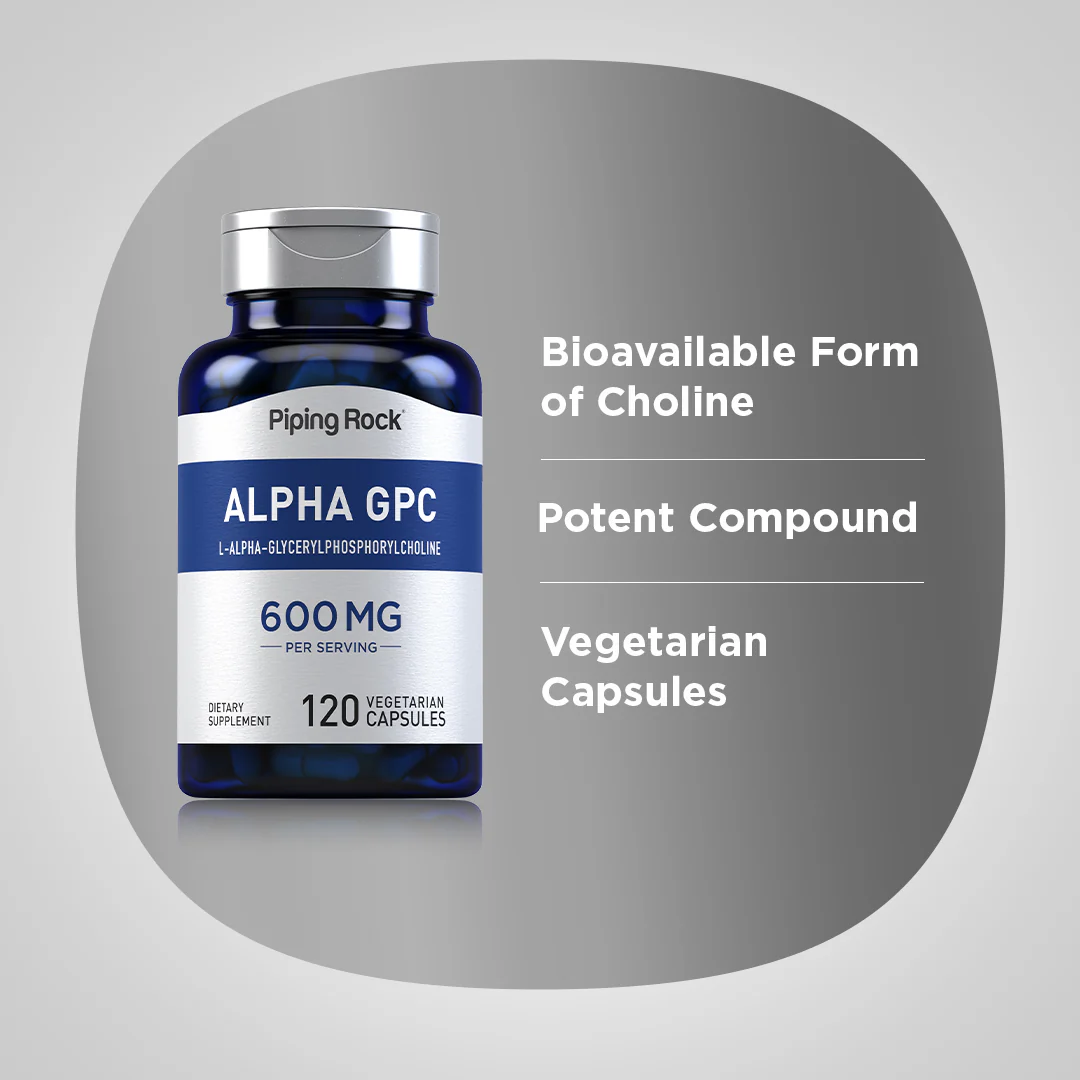 Alpha GPC, 600 mg (per serving), 120 Vegetarian Capsules - Image 4