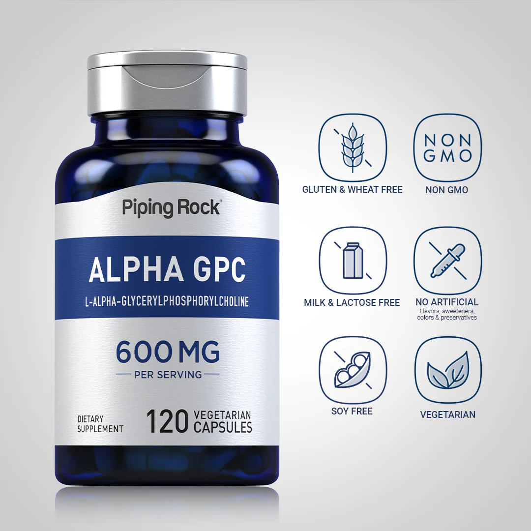 Alpha GPC, 600 mg (per serving), 120 Vegetarian Capsules - Image 5