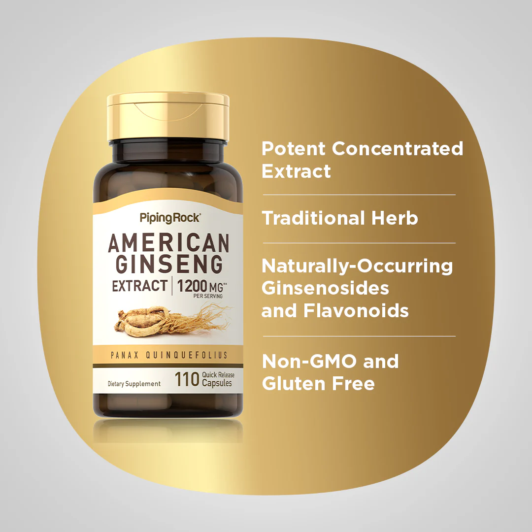 American Ginseng, 1200 mg (per serving), 110 Quick Release Capsules - Image 4