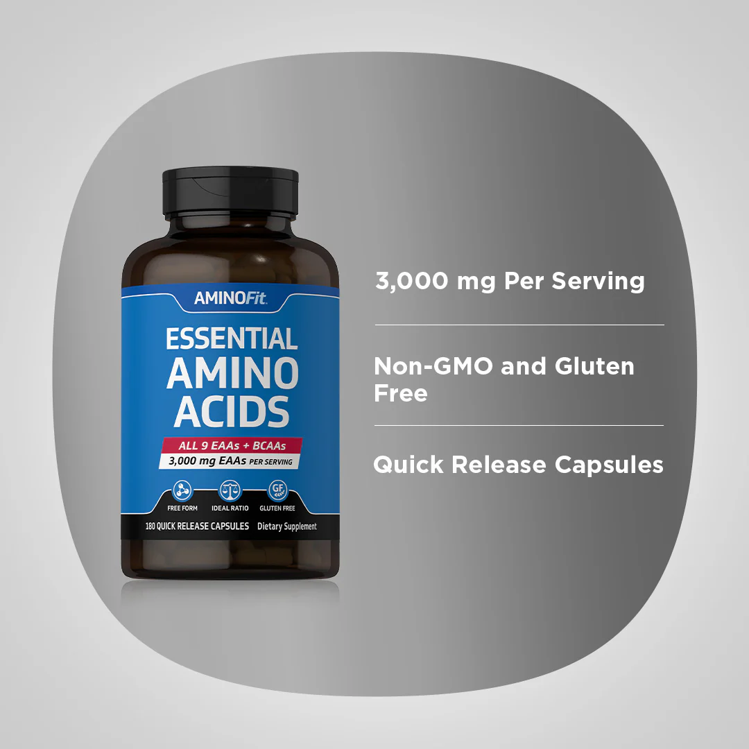 AminoFit Essential Amino Acids, 180 Quick Release Capsules, 2  Bottles - Image 4