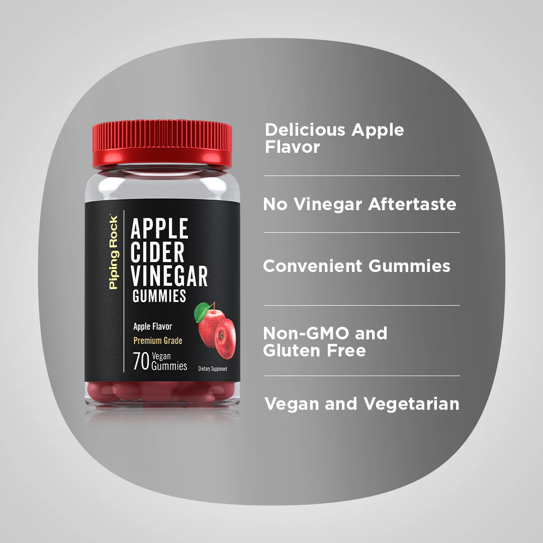 Apple Cider Vinegar (Delicious Apple), 70 Vegan Gummies - Image 4