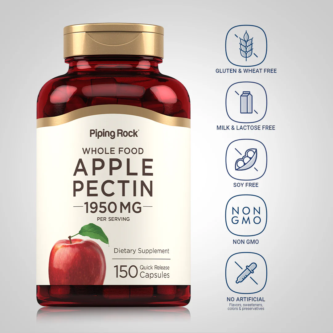 Apple Pectin, 1950 mg (per serving), 150 Quick Release Capsules - Image 12