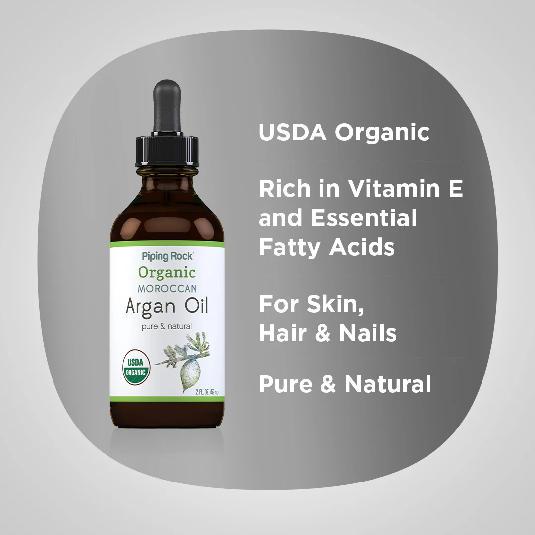 Argan Oil Pure Moroccan Liquid Gold (Organic), 2 fl oz (59 mL) Dropper Bottle, 3  Dropper Bottles - Image 3
