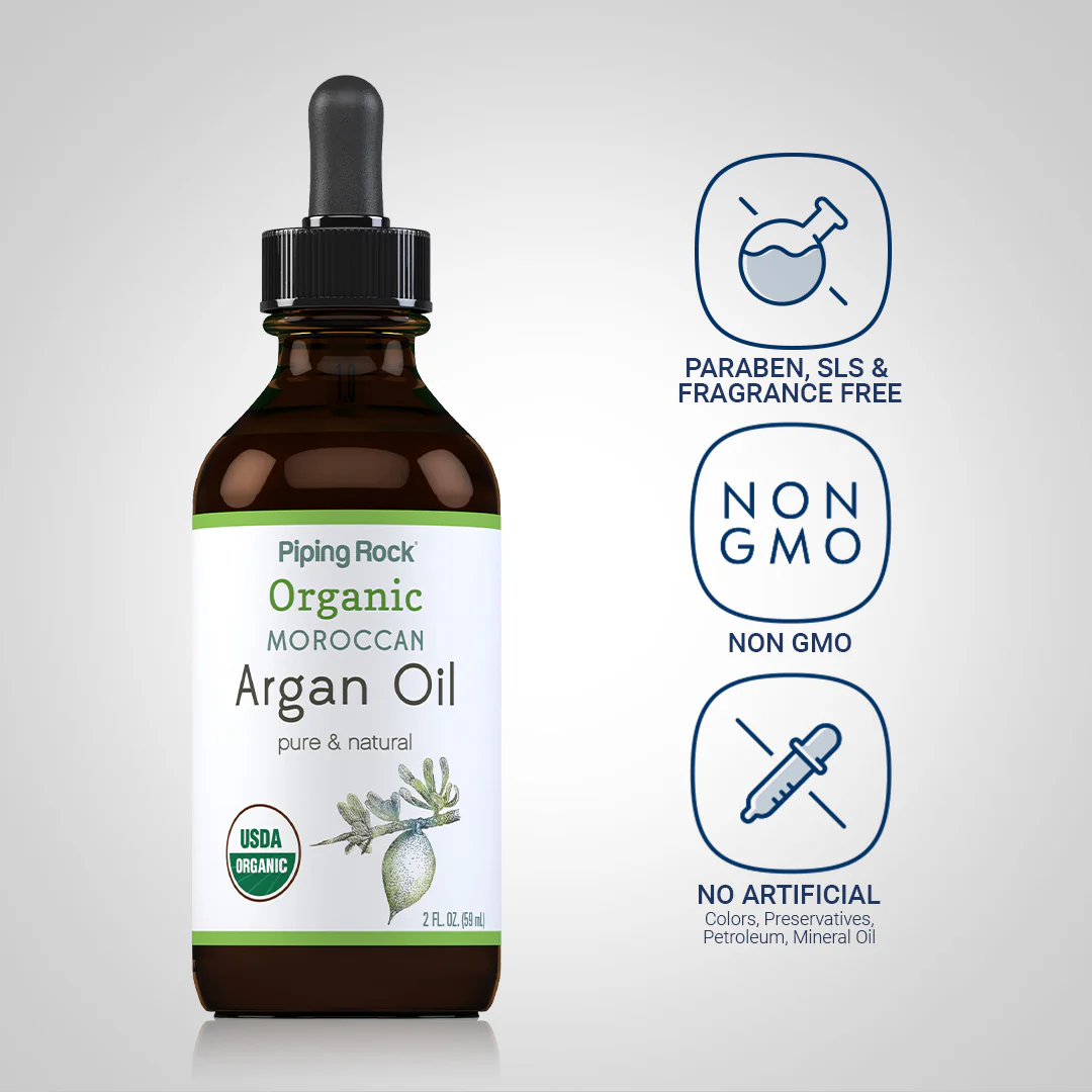 Argan Oil Pure Moroccan Liquid Gold (Organic), 2 fl oz (59 mL) Dropper Bottle, 3  Dropper Bottles - Image 4