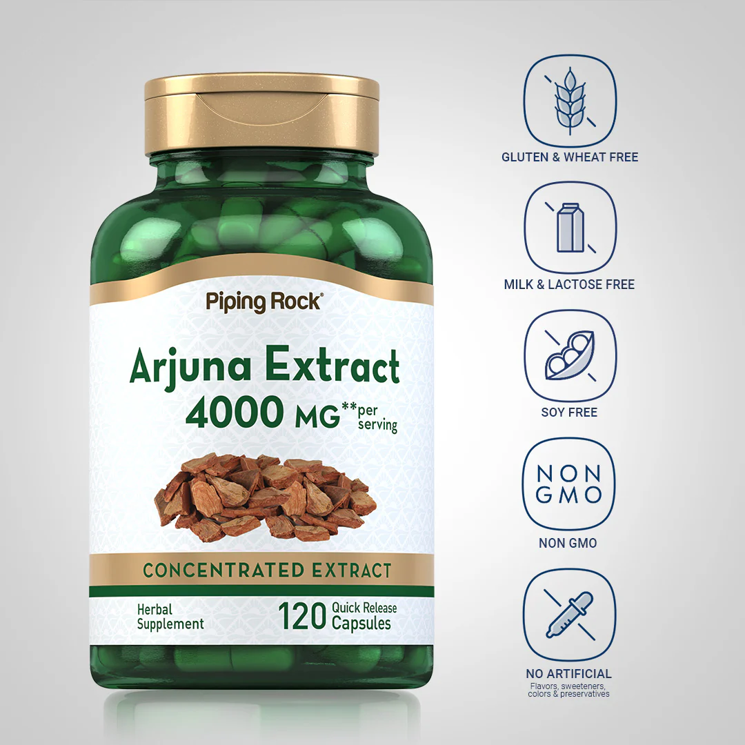 Arjuna Standardized Extract, 4000 mg (per serving), 120 Quick Release Capsules - Image 5