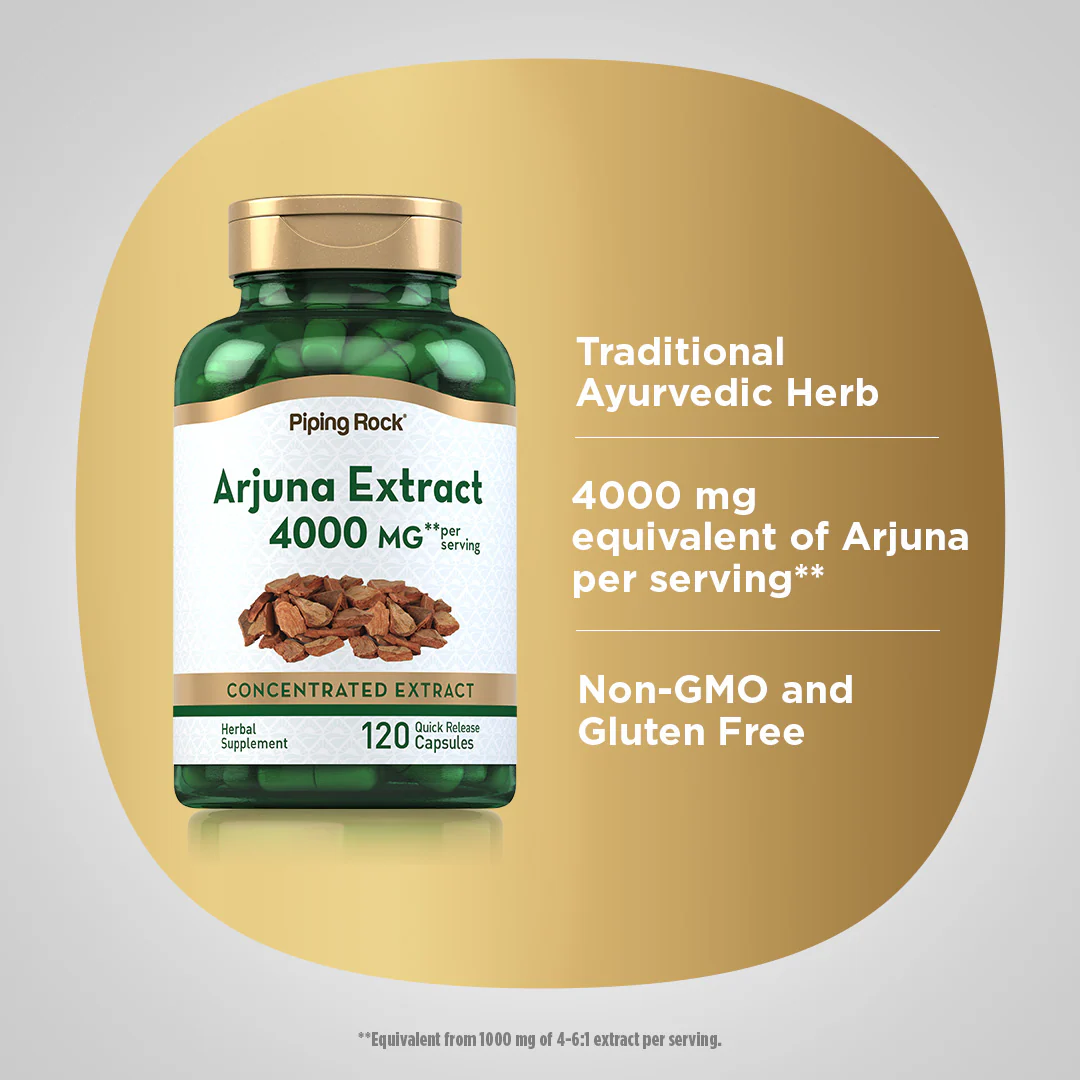 Arjuna Standardized Extract, 4000 mg (per serving), 120 Quick Release Capsules, 2  Bottles - Image 4