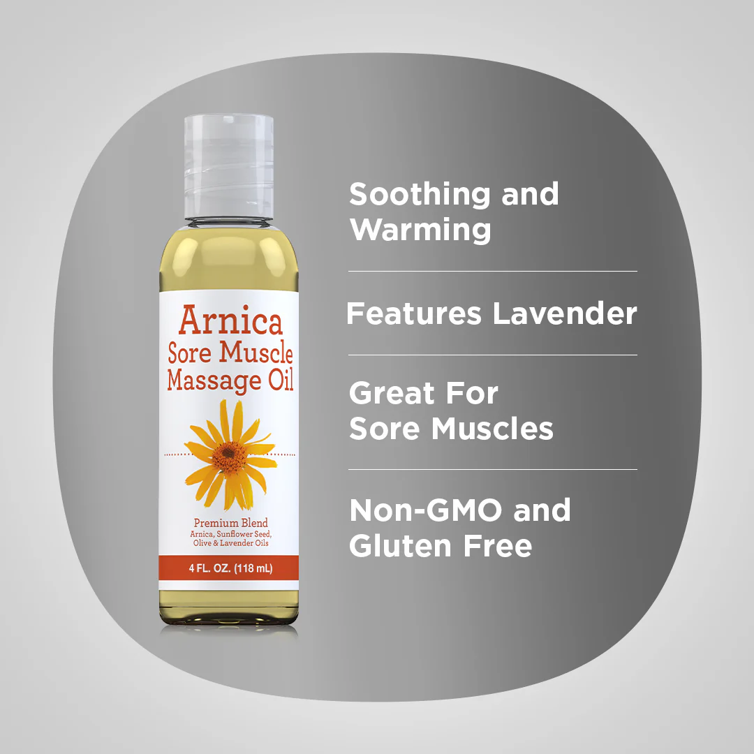 Arnica Massage Oil, 4 fl oz (118 mL) Bottle - Image 3
