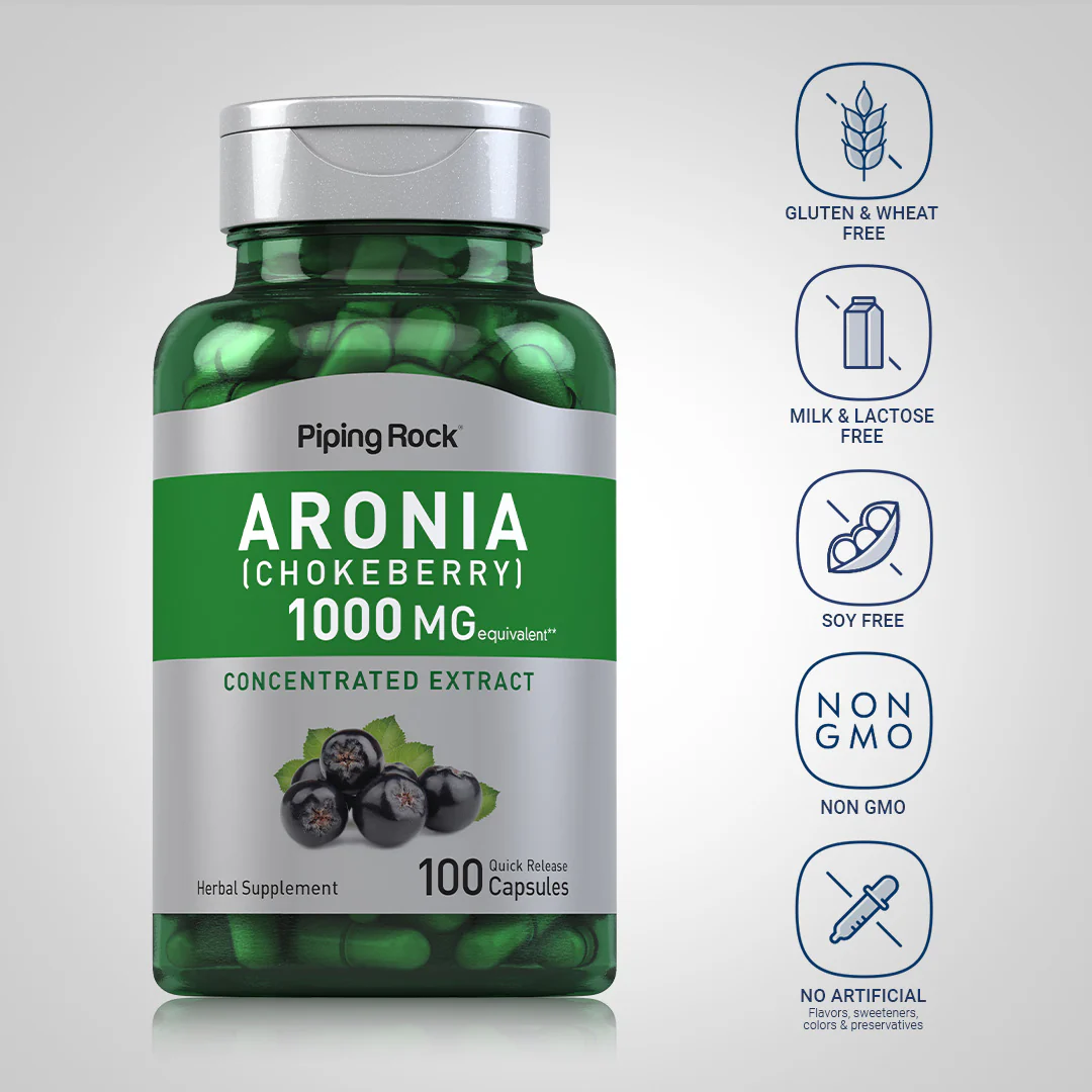 Aronia (Chokeberry), 1000 mg, 100 Quick Release Capsules, 2  Bottles - Image 5