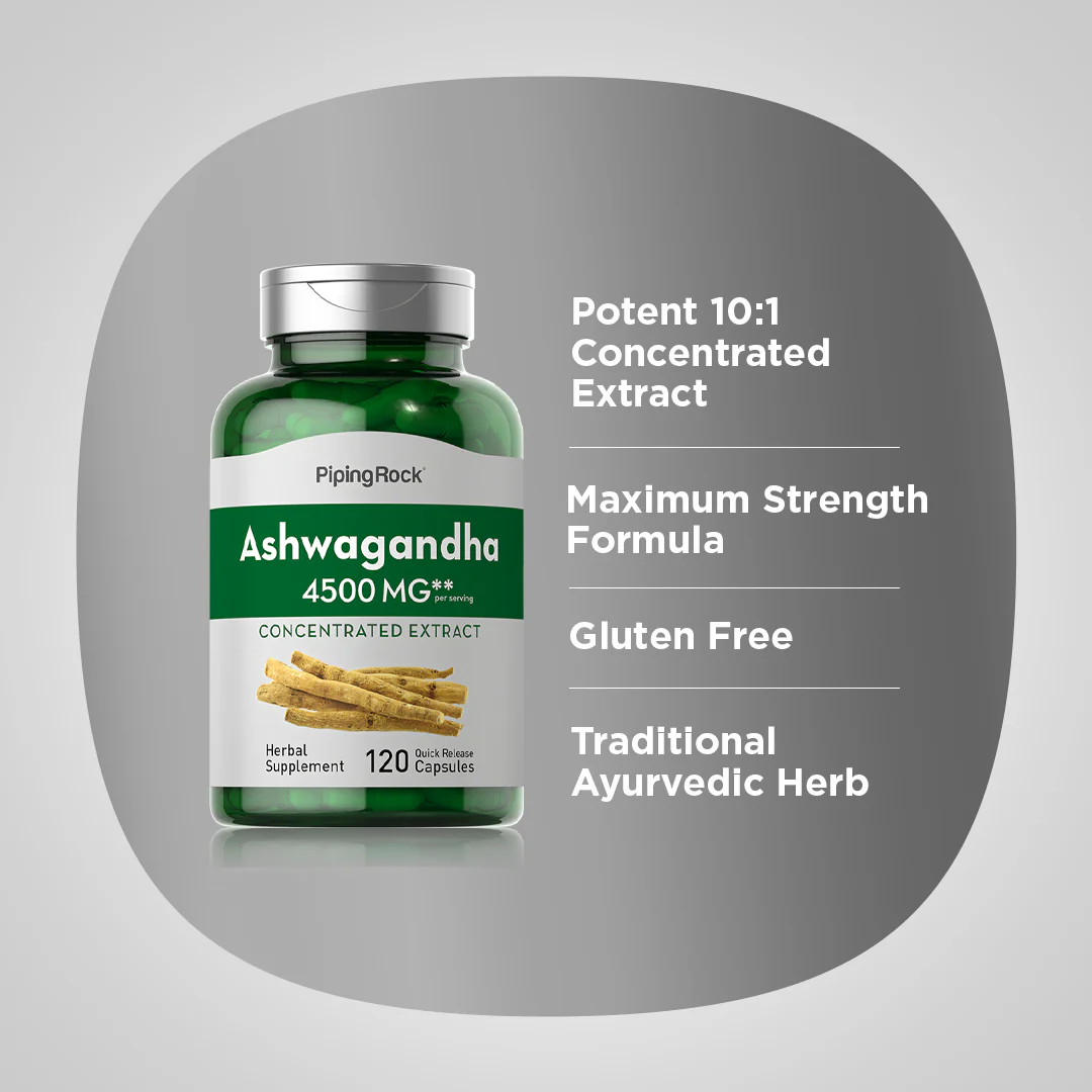Ashwagandha, 4500 mg (per serving), 120 Quick Release Capsules - Image 4
