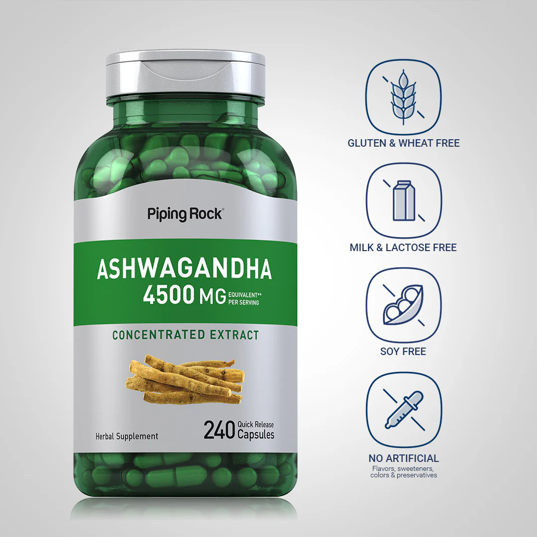 Ashwagandha, 4500 mg (per serving), 240 Quick Release Capsules - Image 5