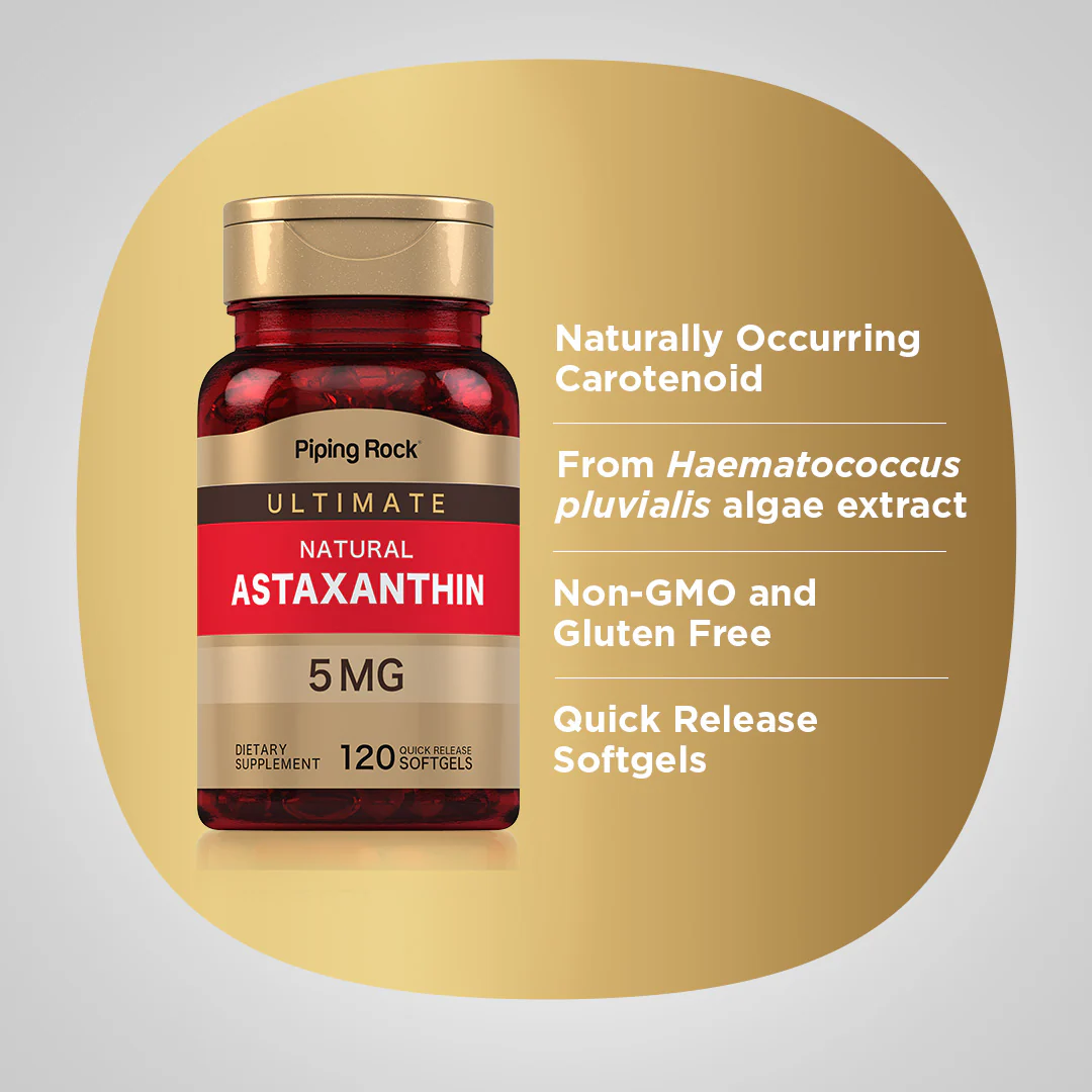Astaxanthin, 5 mg, 120 Quick Release Softgels - Image 4