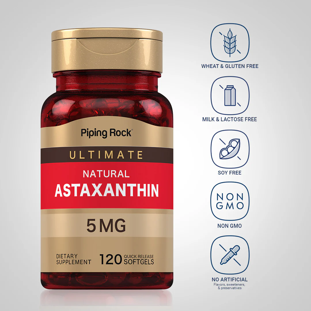 Astaxanthin, 5 mg, 120 Quick Release Softgels - Image 5