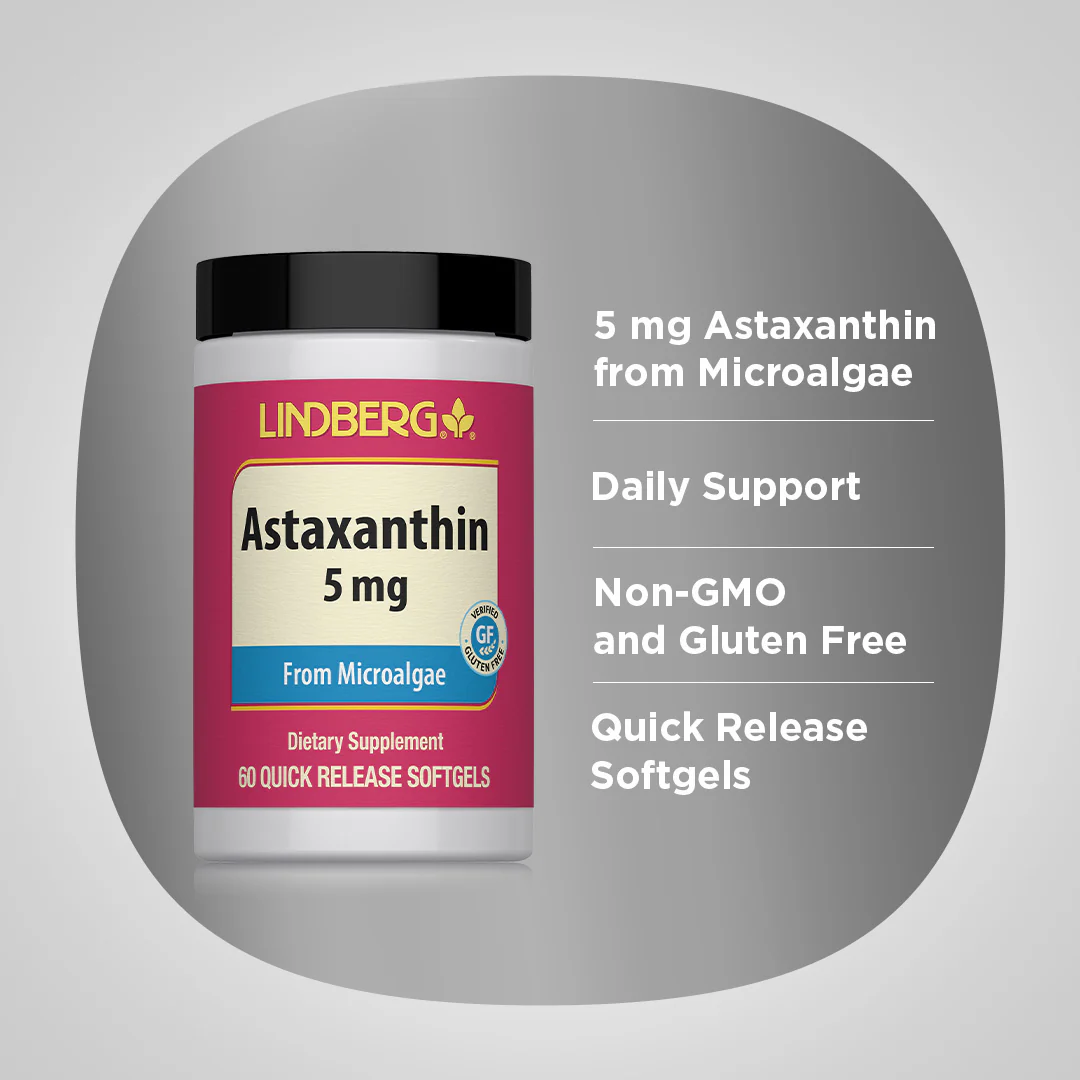 Astaxanthin, 5 mg, 60 Quick Release Softgels - Image 3
