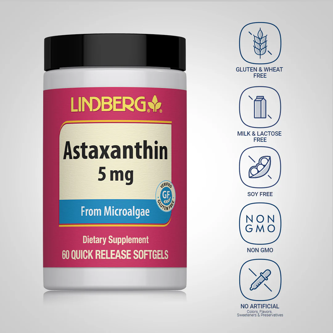 Astaxanthin, 5 mg, 60 Quick Release Softgels, 2  Bottles - Image 4