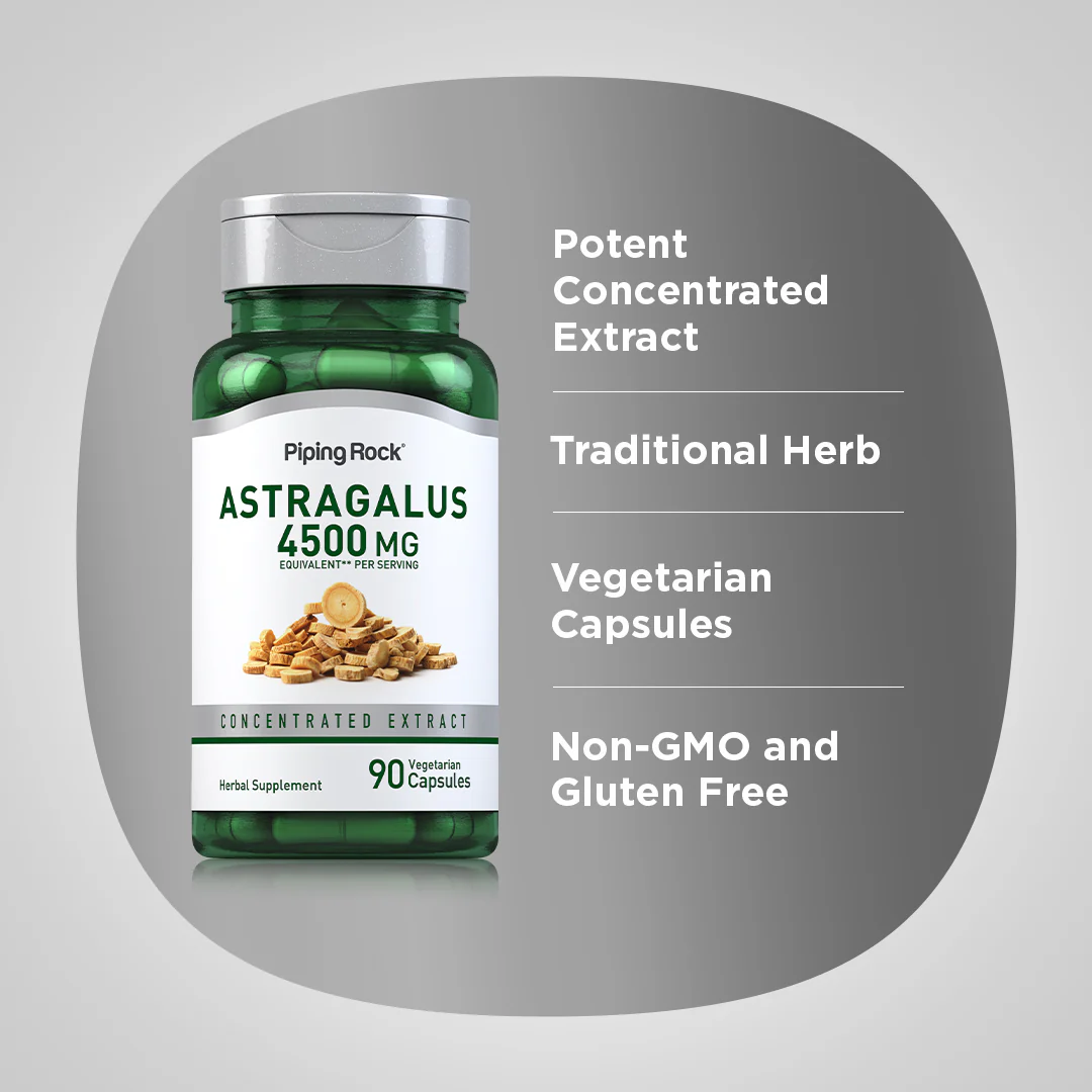 Astragalus Root, 4500 mg (per serving), 90 Vegetarian Capsules - Image 4