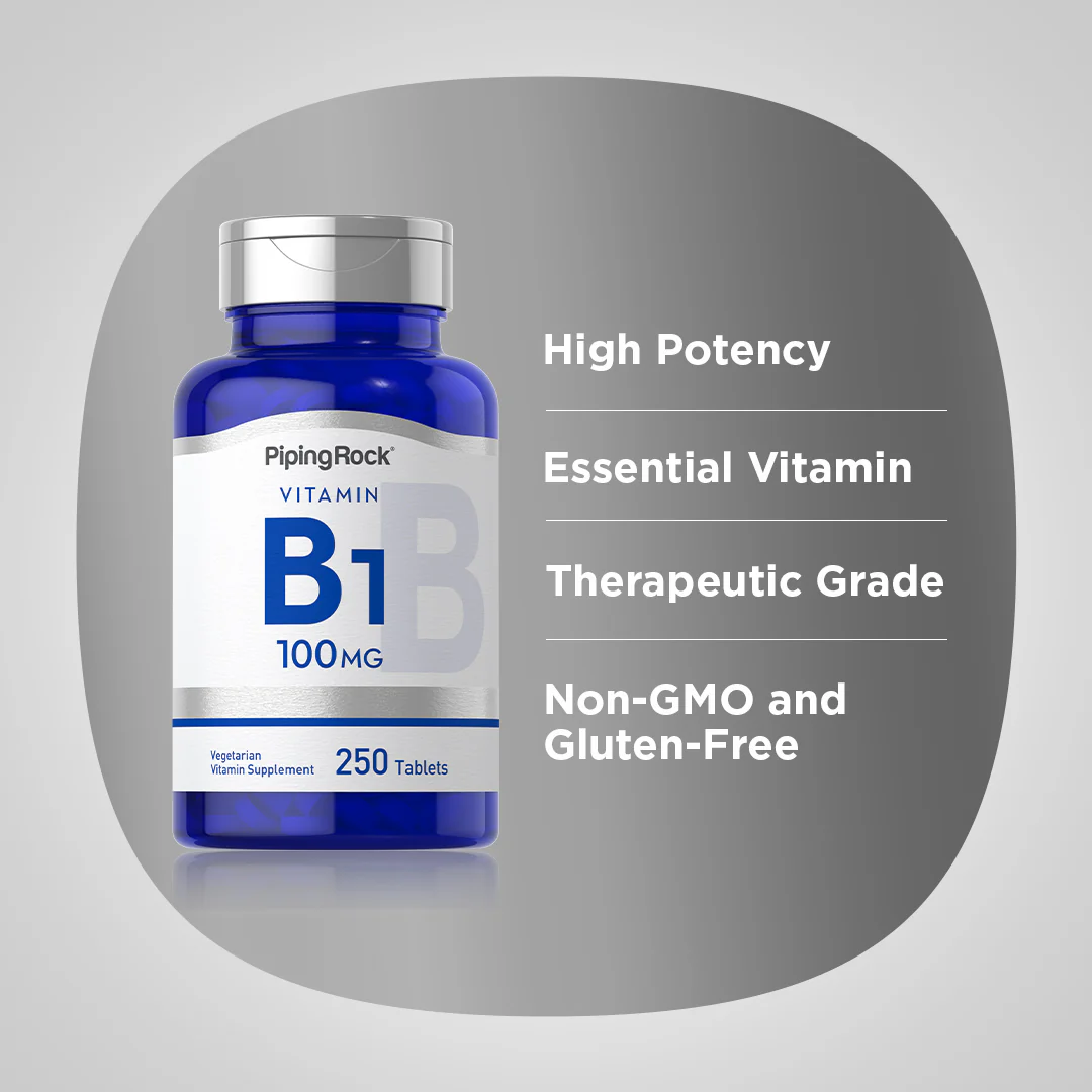 B-1 (Thiamin), 100 mg, 250 Vegetarian Tablets, 2  Bottles - Image 4