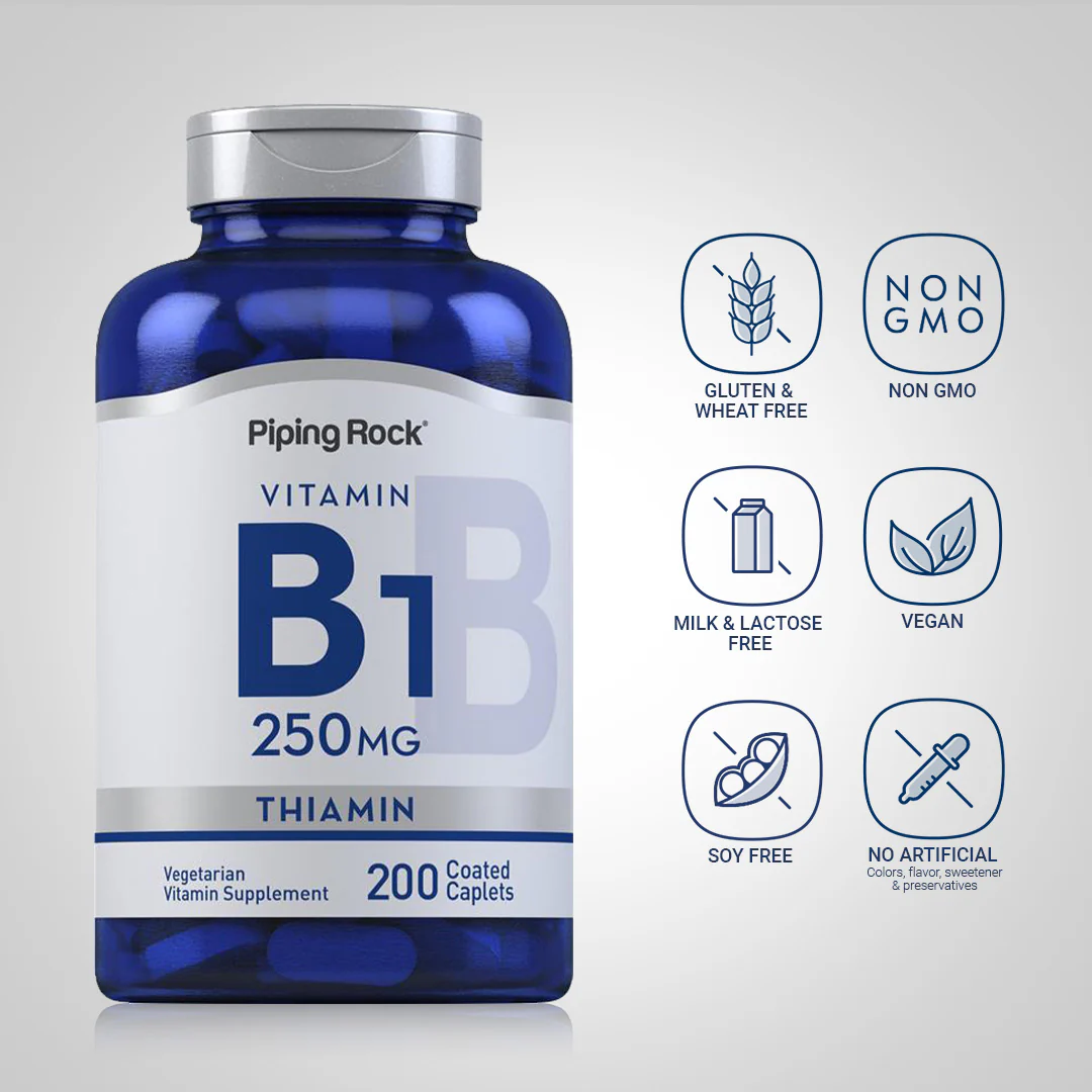 B-1 (Thiamin), 250 mg, 200 Coated Caplets, 2  Bottles - Image 4