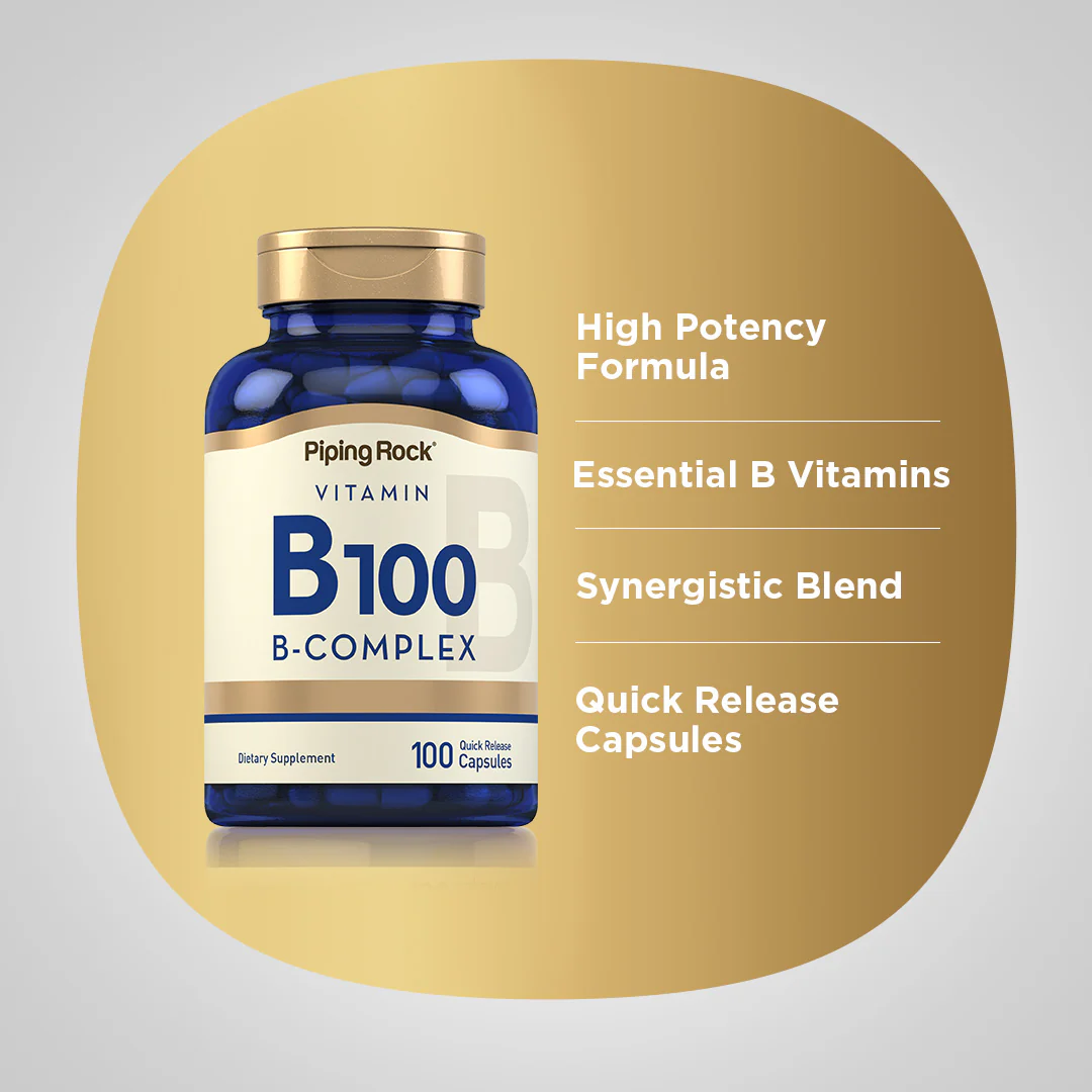 B-100 Vitamin B Complex, 100 Quick Release Capsules - Image 5