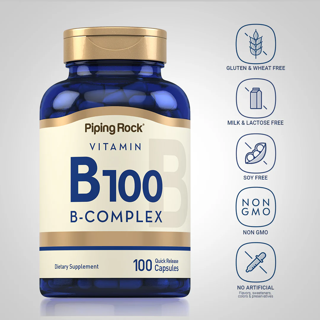 B-100 Vitamin B Complex, 100 Quick Release Capsules - Image 6