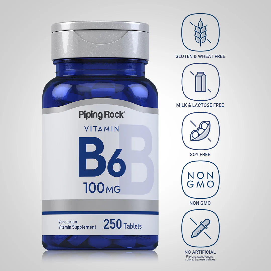 B-6 (Pyridoxine), 100 mg, 250 Tablets, 2  Bottles - Image 5