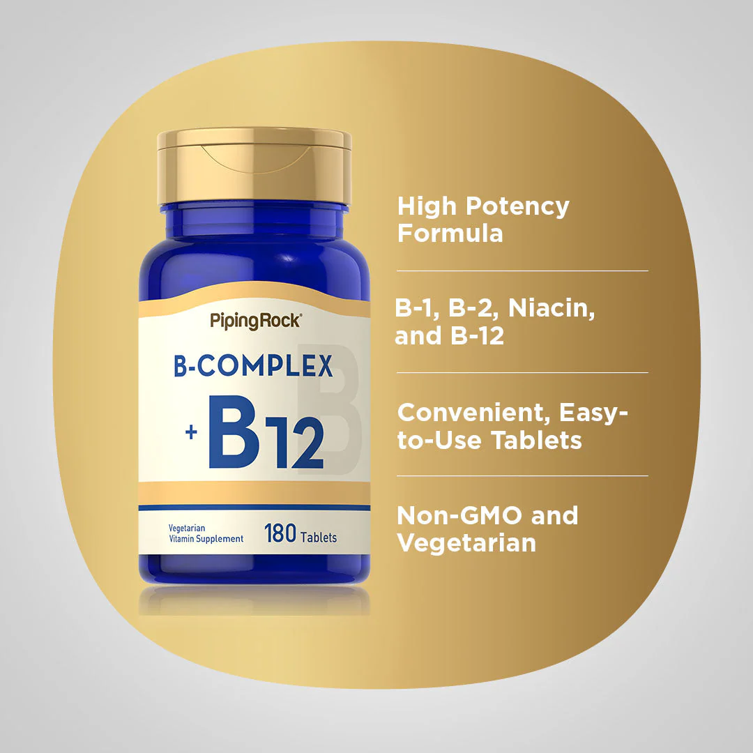 B Complex Plus Vitamin B-12, 180 Tablets - Image 4