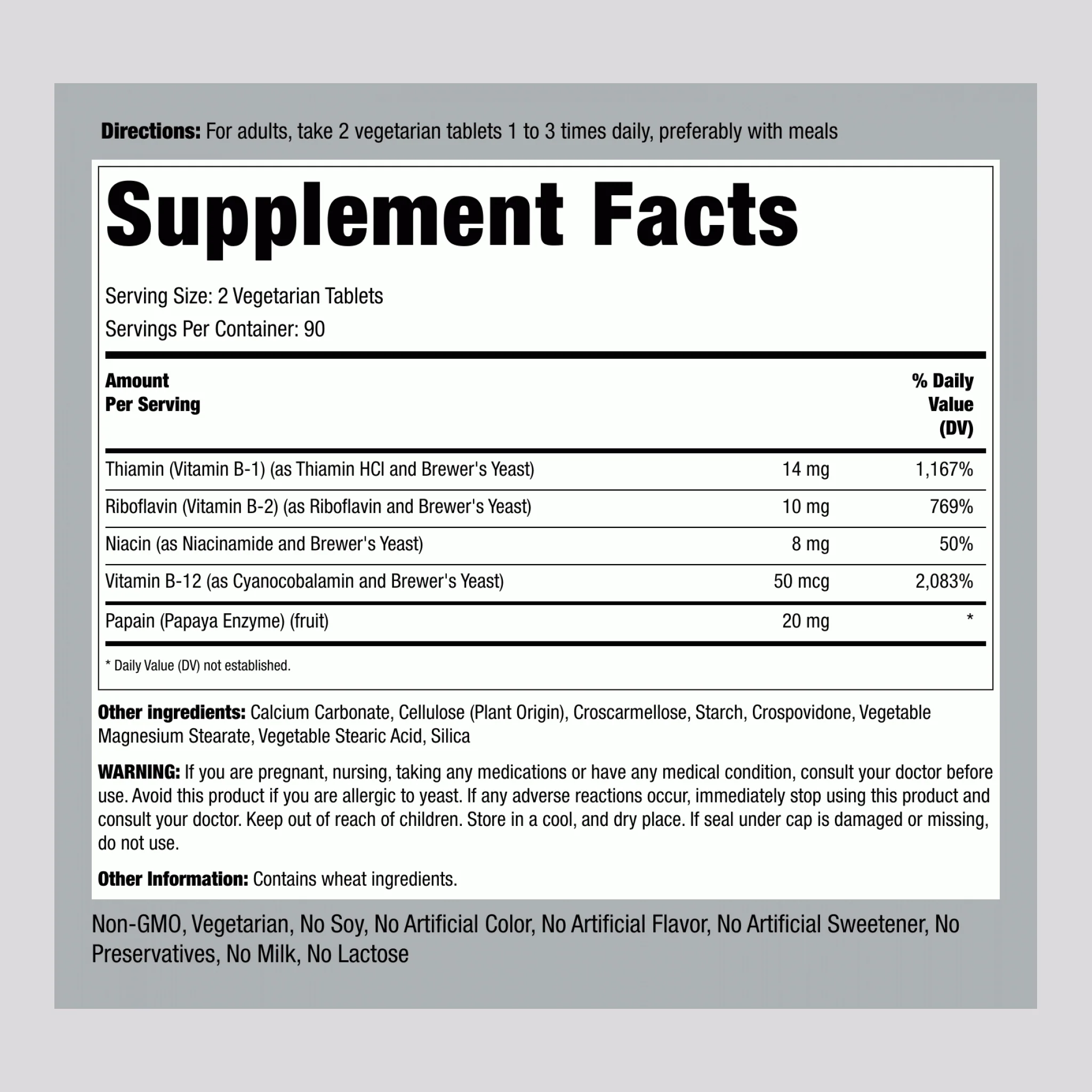 B Complex Plus Vitamin B-12, 180 Tablets, 2  Bottles - Image 2