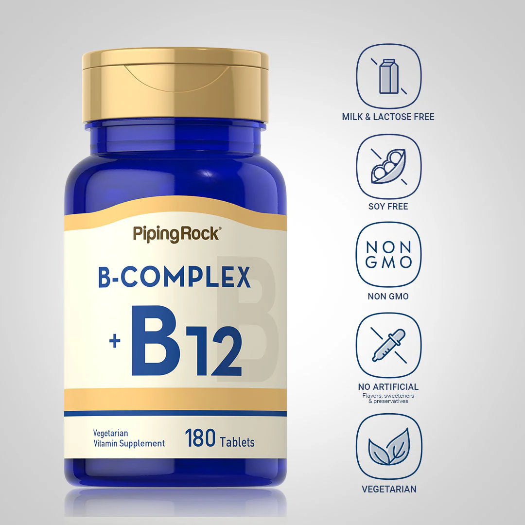 B Complex Plus Vitamin B-12, 180 Tablets, 2  Bottles - Image 5