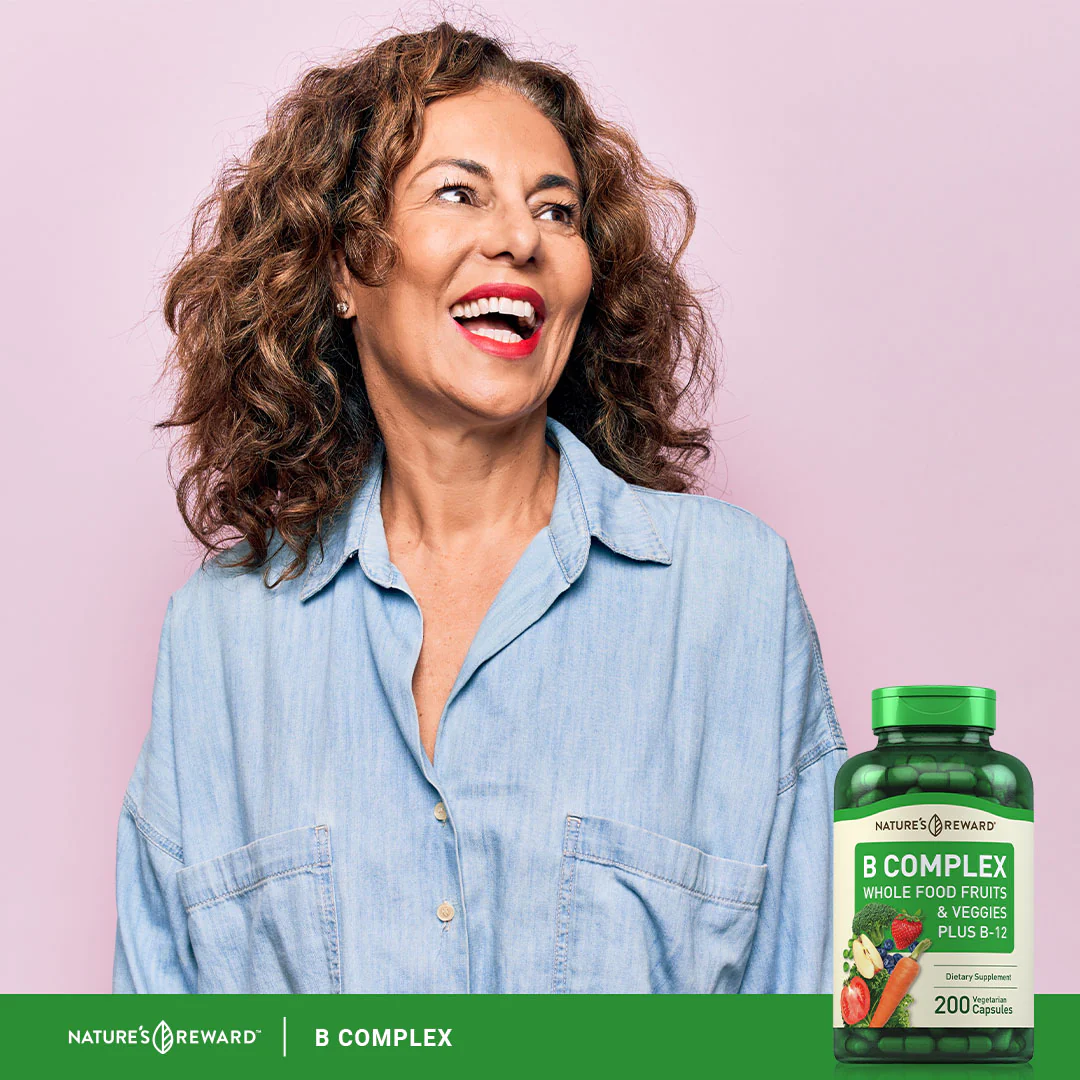 B Complex Whole Food Fruits & Veggies, 200 Vegetarian Capsules - Image 6