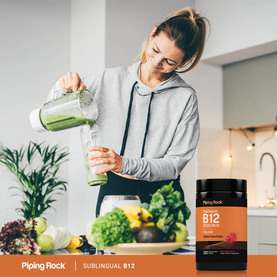 B12 2500 mcg + Folic Acid 400 mcg, 120 Fast Dissolve Tablets, 2  Bottles - Image 7