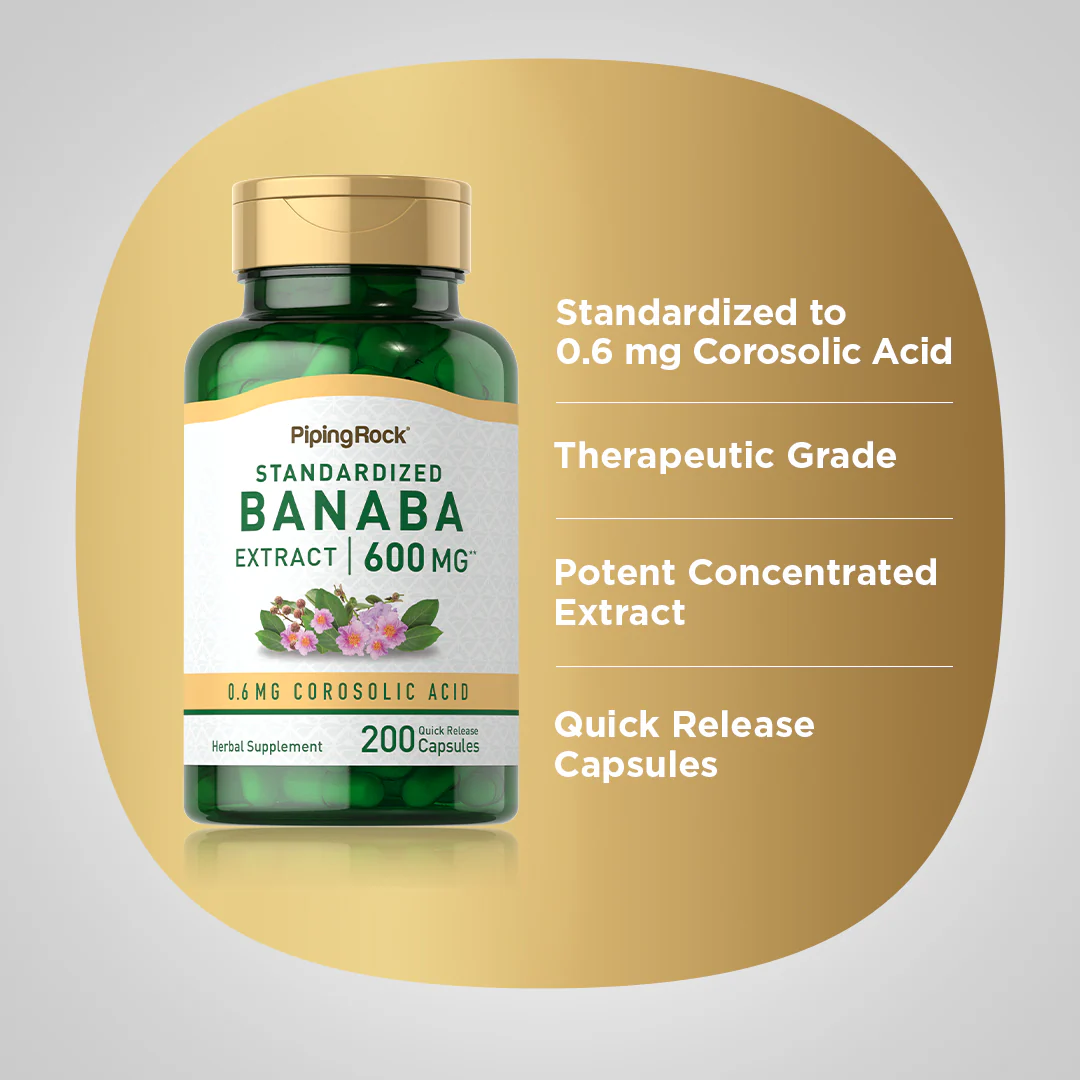 Banaba Extract (0.6 mg Corosolic Acid), 600 mg, 200 Quick Release Capsules, 2  Bottles - Image 4