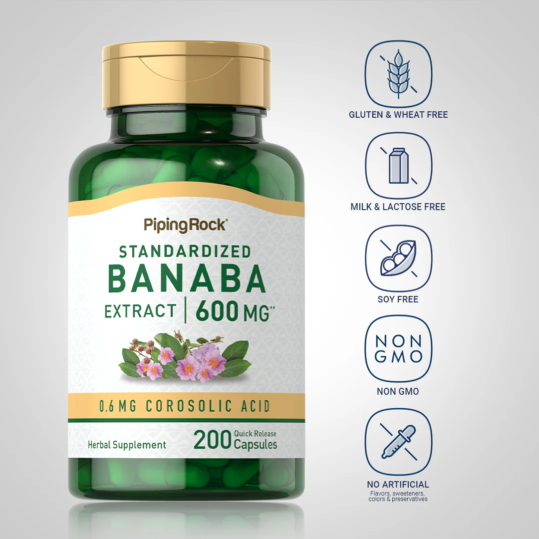 Banaba Extract (0.6 mg Corosolic Acid), 600 mg, 200 Quick Release Capsules, 2  Bottles - Image 5