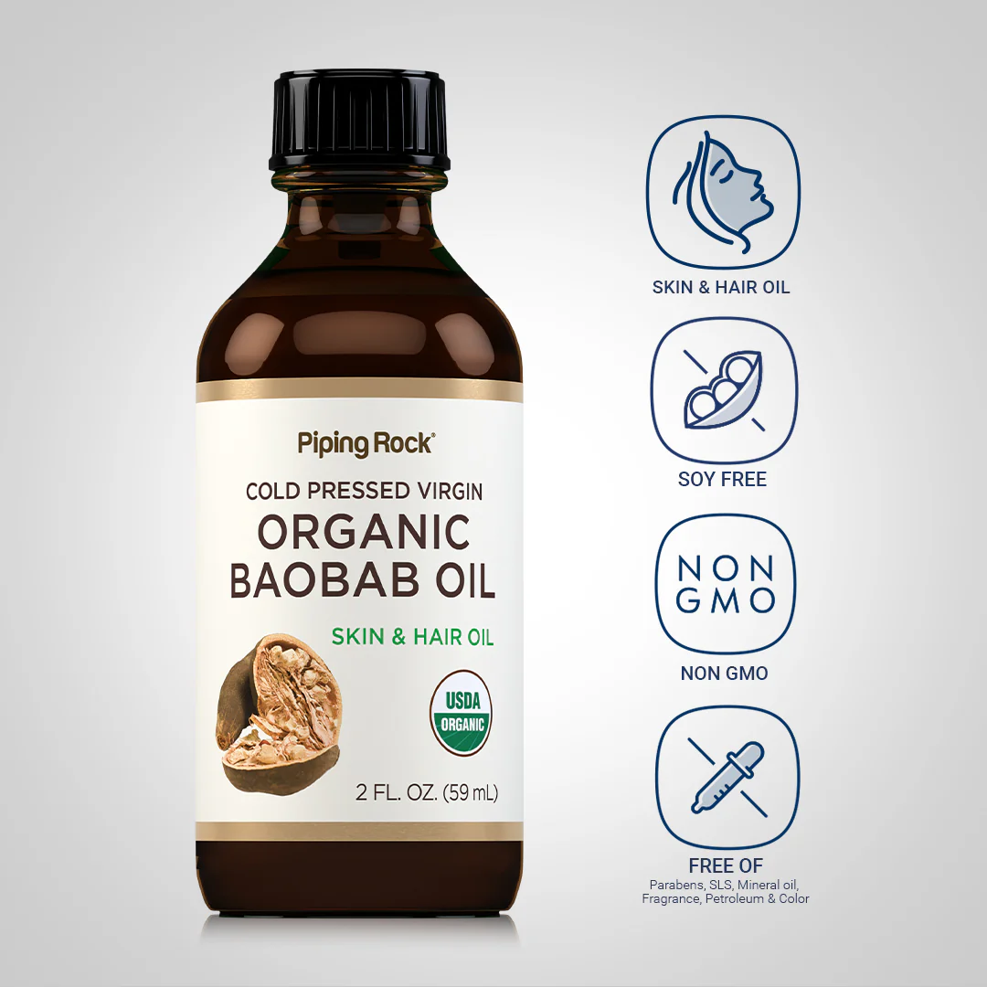 Baobab Oil Pure (Organic), 2 fl oz (59 mL) Bottle - Image 4