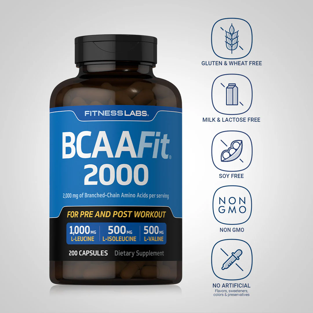 BCAAFit 2000, 2000 mg (per serving), 200 Capsules - Image 5
