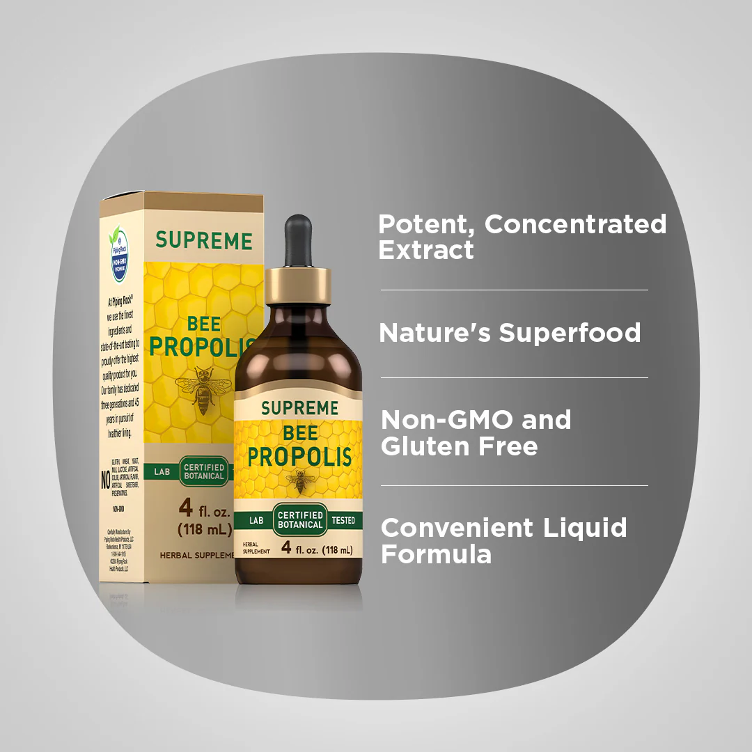 Bee Propolis, 4 fl oz (118 mL) Dropper Bottle - Image 3