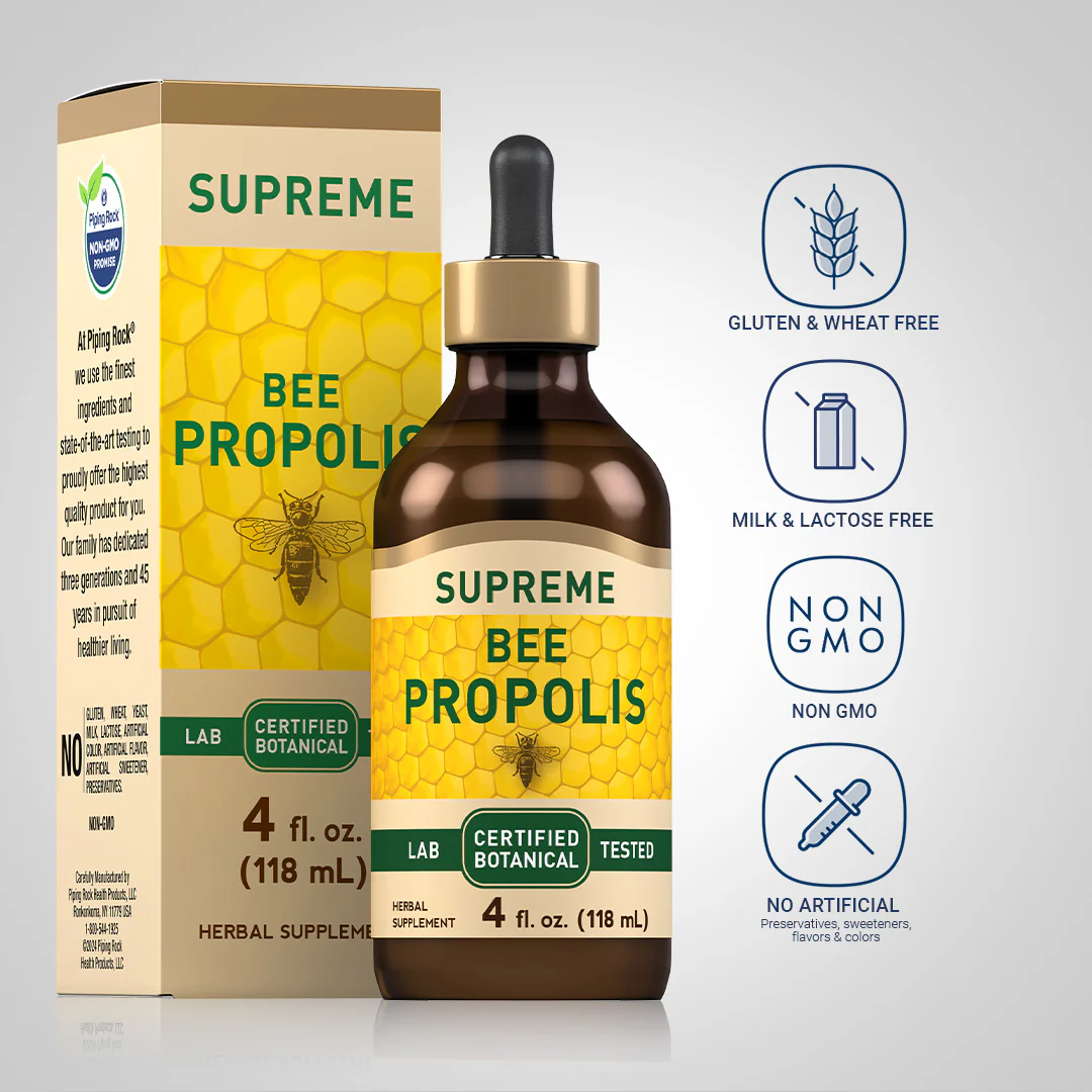 Bee Propolis, 4 fl oz (118 mL) Dropper Bottle, 2  Bottles - Image 4