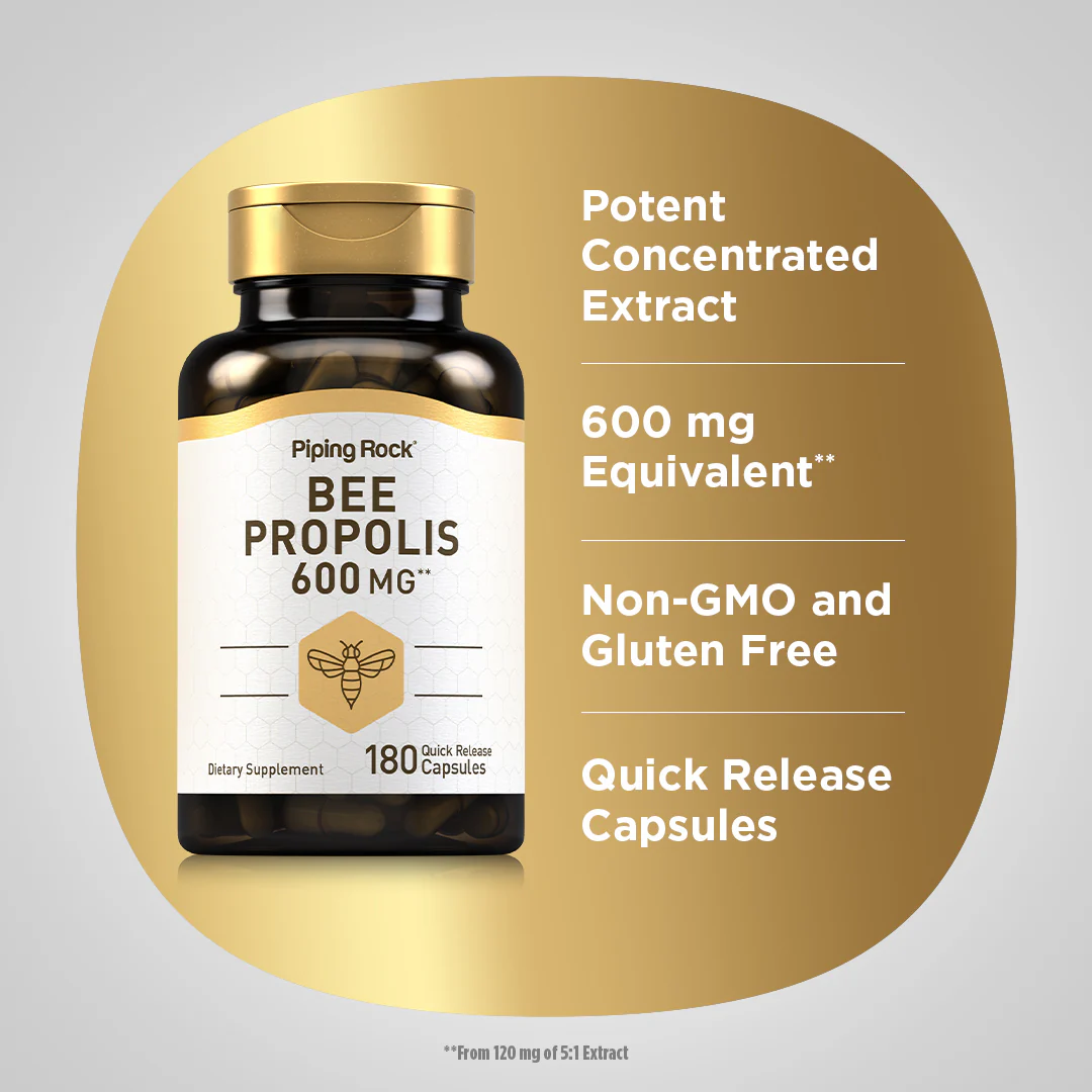 Bee Propolis, 600 mg, 180 Quick Release Capsules, 2  Bottles - Image 4