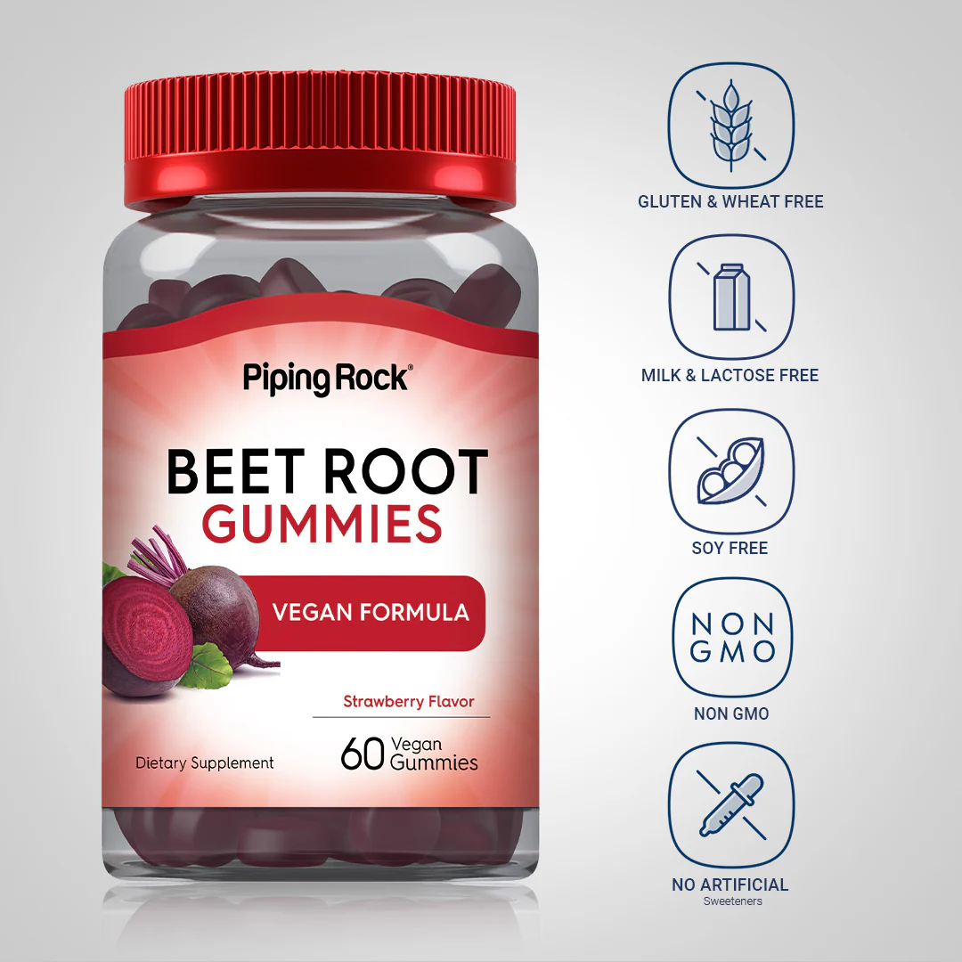 Beet Root (Strawberry), 60 Vegan Gummies - Image 4