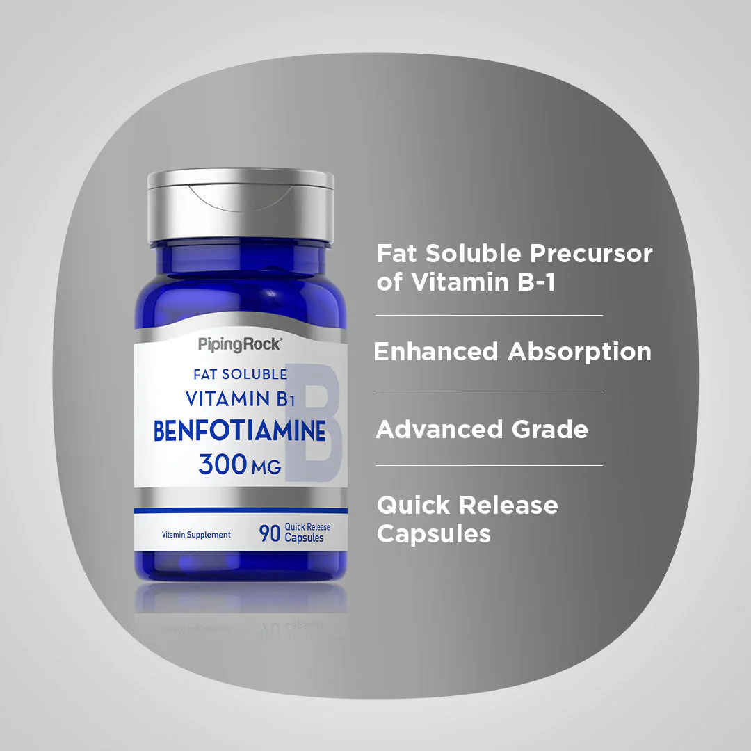 Benfotiamine (Fat Soluble Vitamin B-1), 300 mg, 90 Quick Release Capsules - Image 5