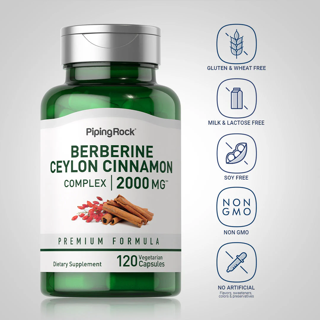 Berberine Ceylon Cinnamon Complex, 2000 mg, 120 Vegetarian Capsules, 2  Bottles - Image 5