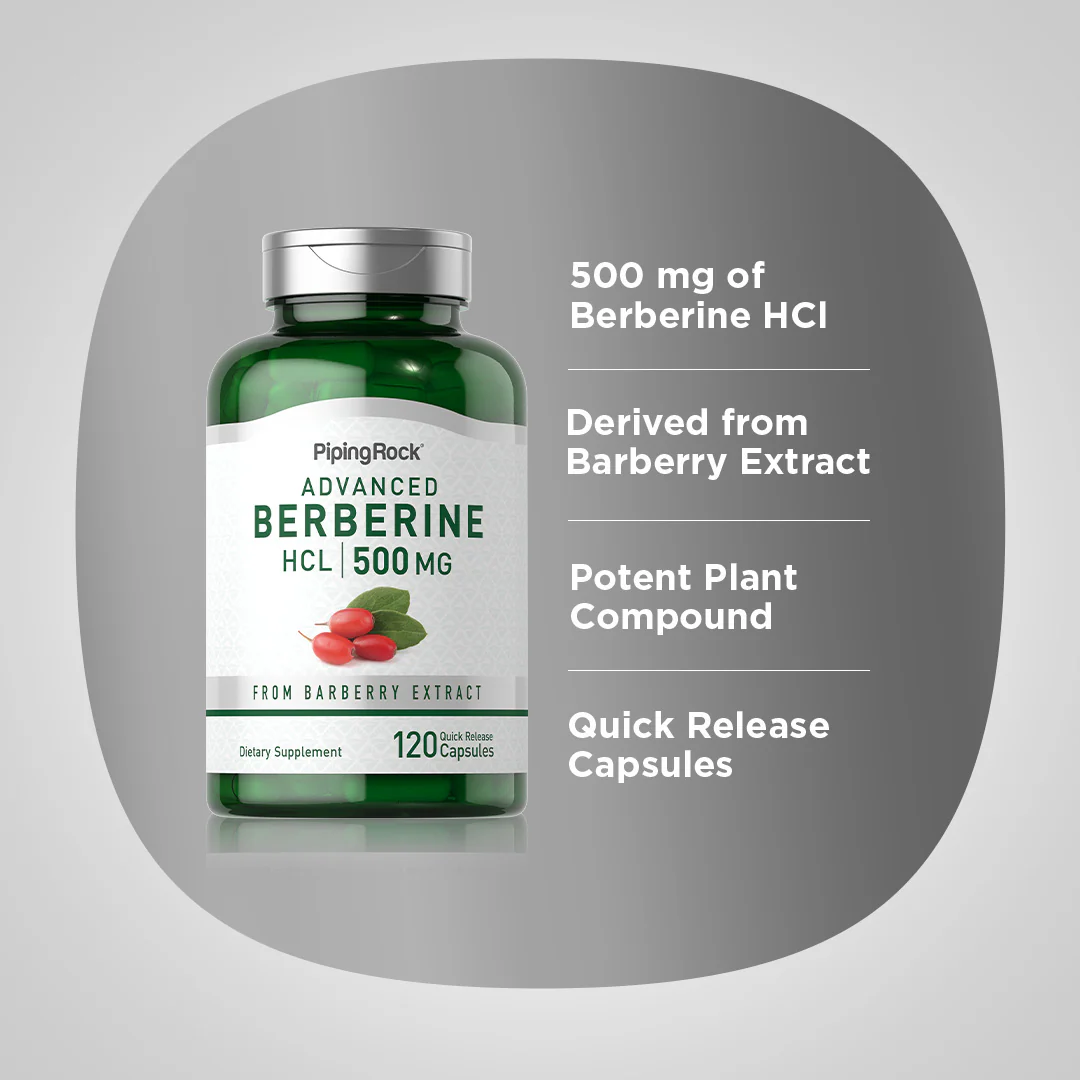 Berberine HCL, 500 mg, 120 Quick Release Capsules - Image 4